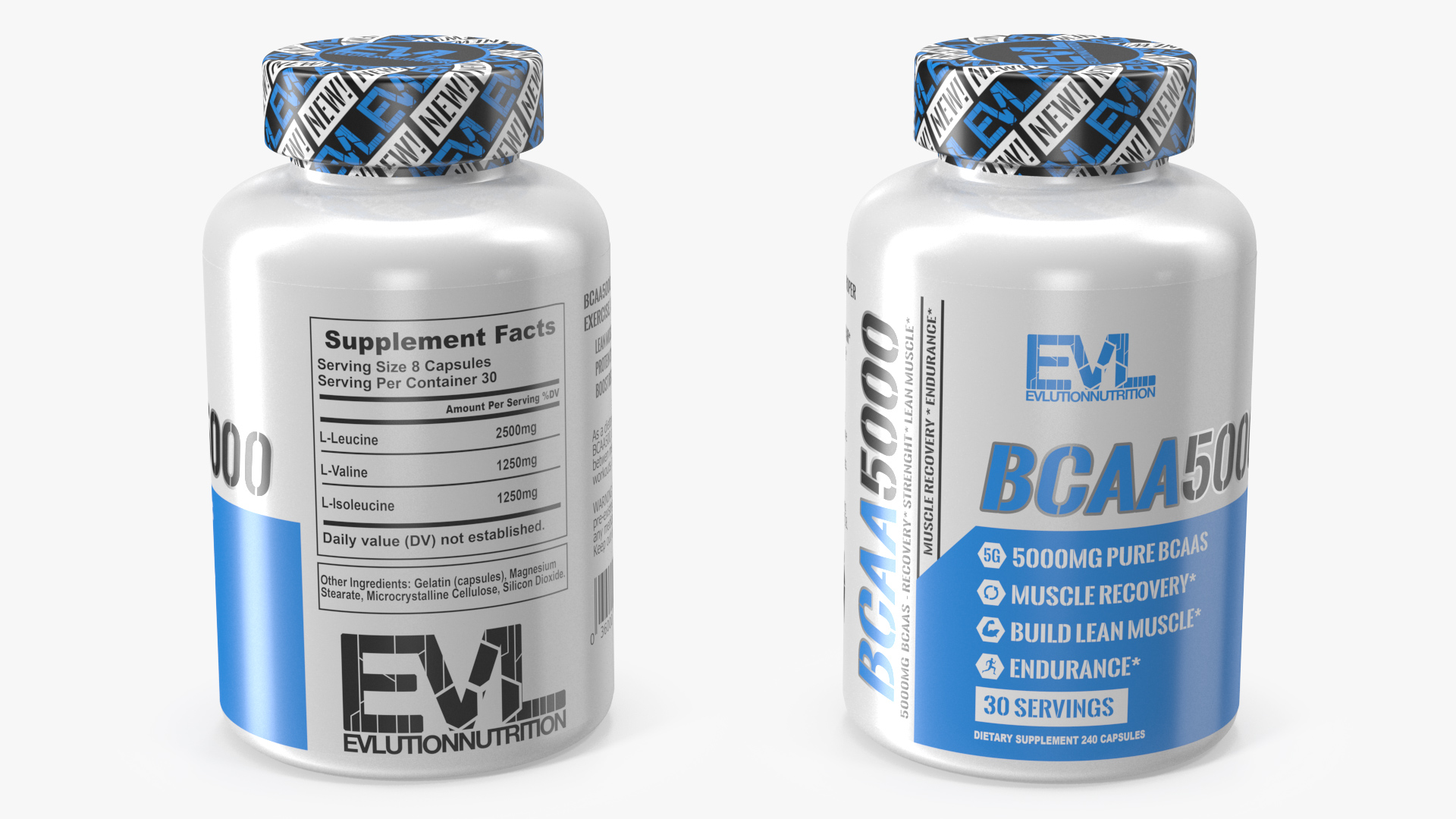Evlution Nutrition BCAA 5000 Powder 5 Grams of BCAAs 3D
