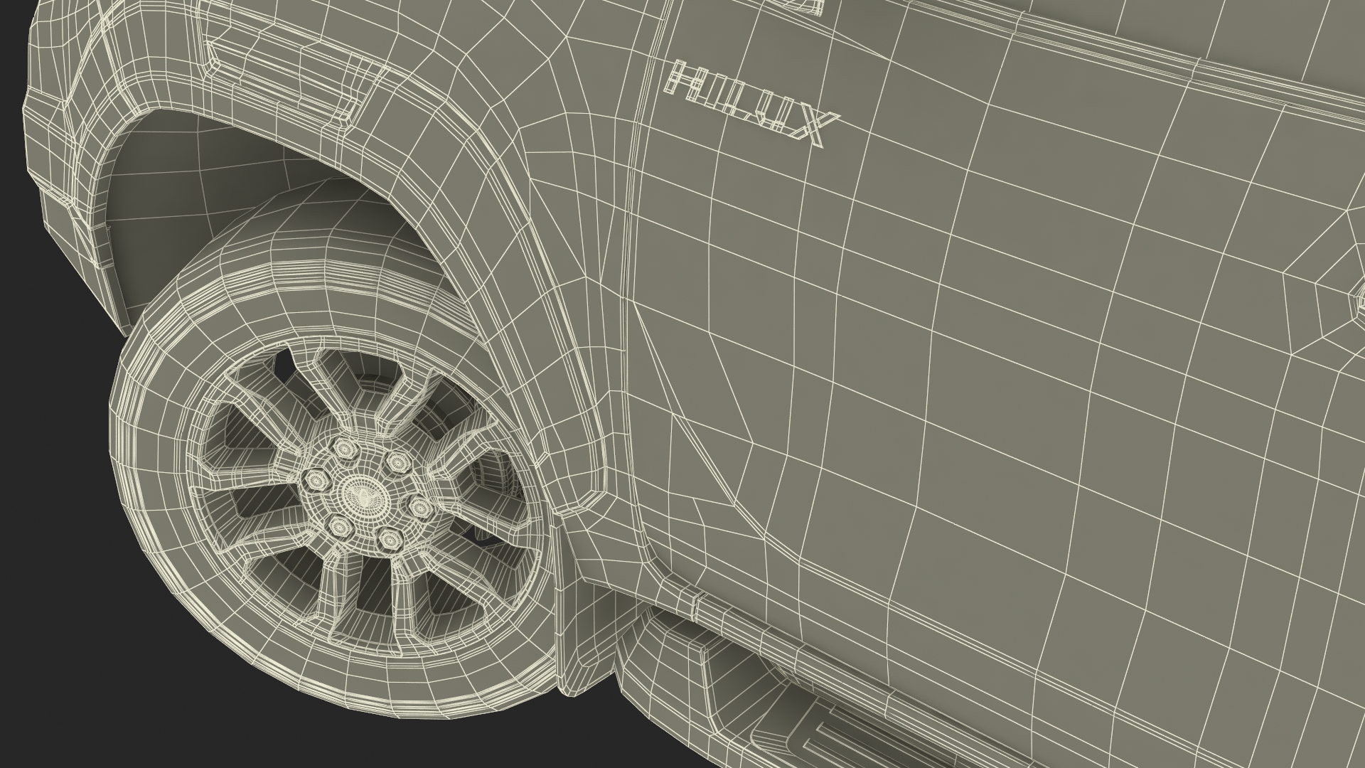 3D model Toyota Hilux 2022 Black Rigged