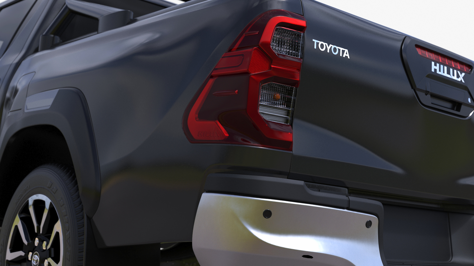 3D model Toyota Hilux 2022 Black Rigged
