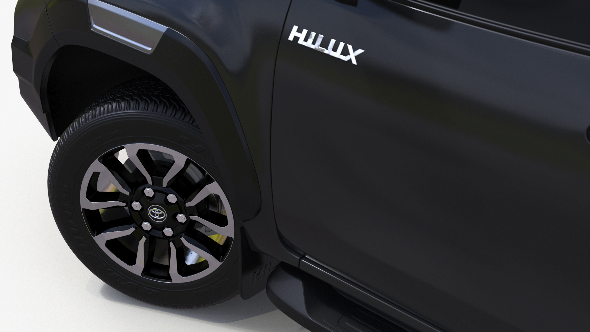 3D model Toyota Hilux 2022 Black Rigged