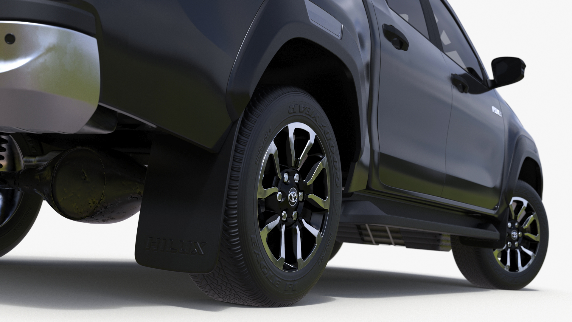 3D model Toyota Hilux 2022 Black Rigged