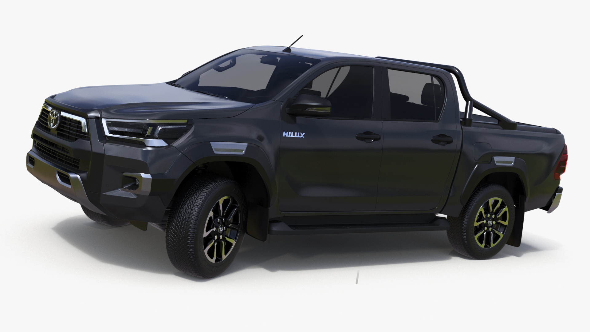 3D model Toyota Hilux 2022 Black Rigged