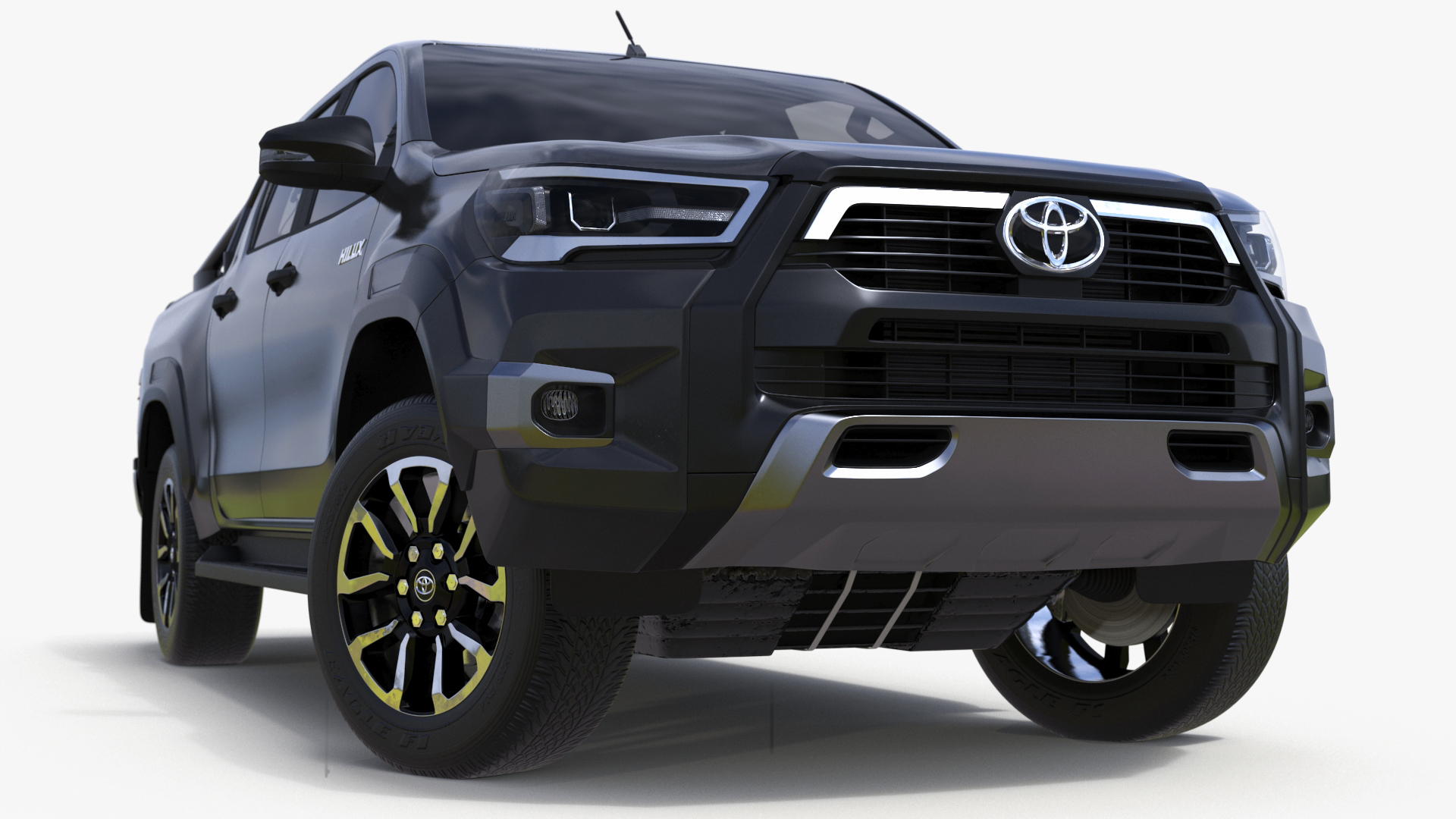 3D model Toyota Hilux 2022 Black Rigged