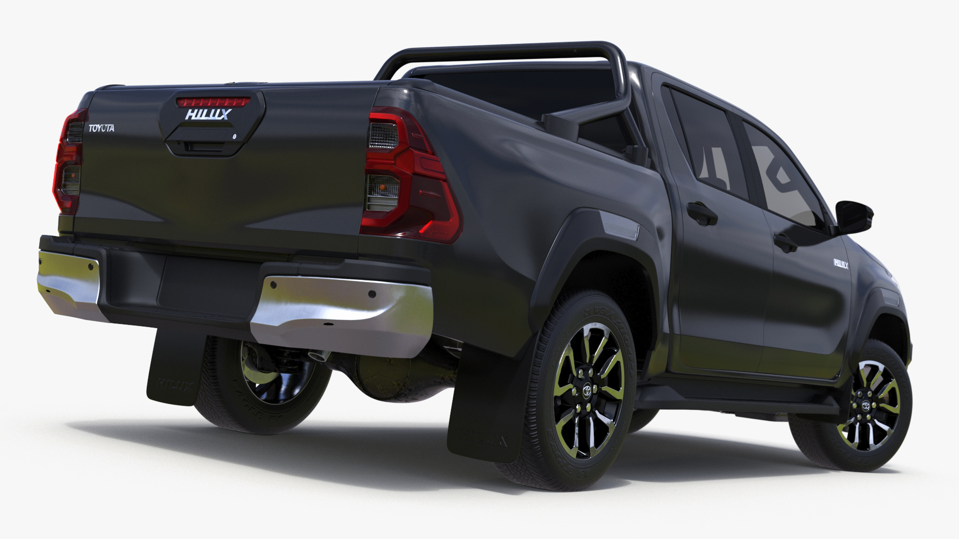 3D model Toyota Hilux 2022 Black Rigged