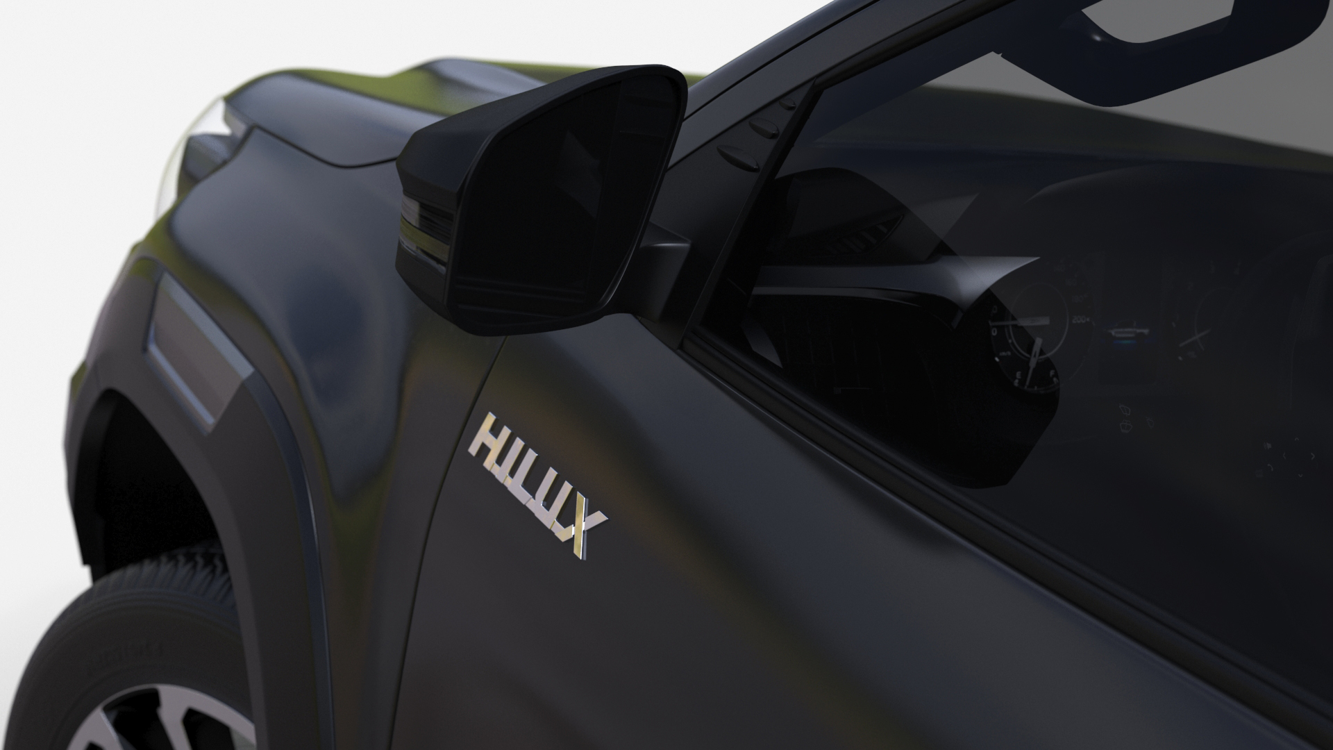 3D model Toyota Hilux 2022 Black Rigged