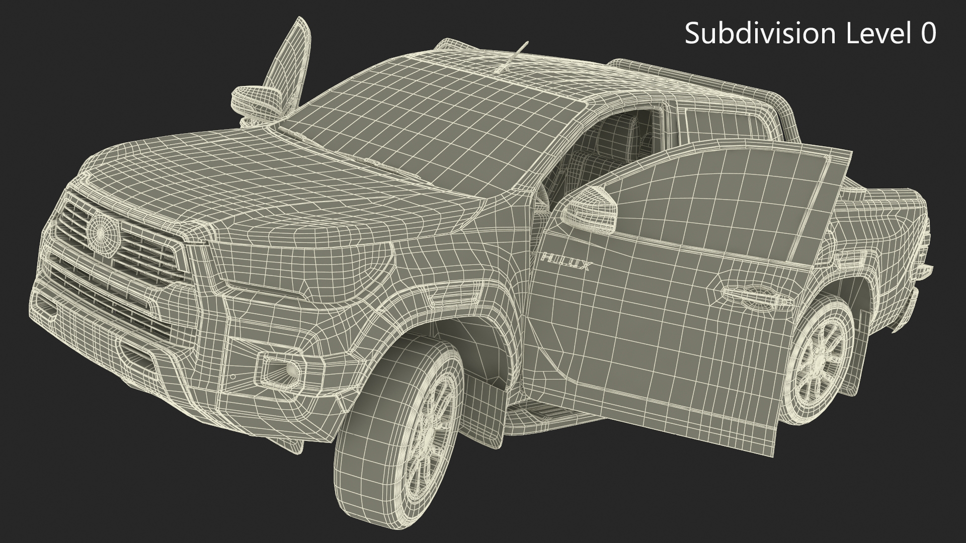 3D model Toyota Hilux 2022 Black Rigged
