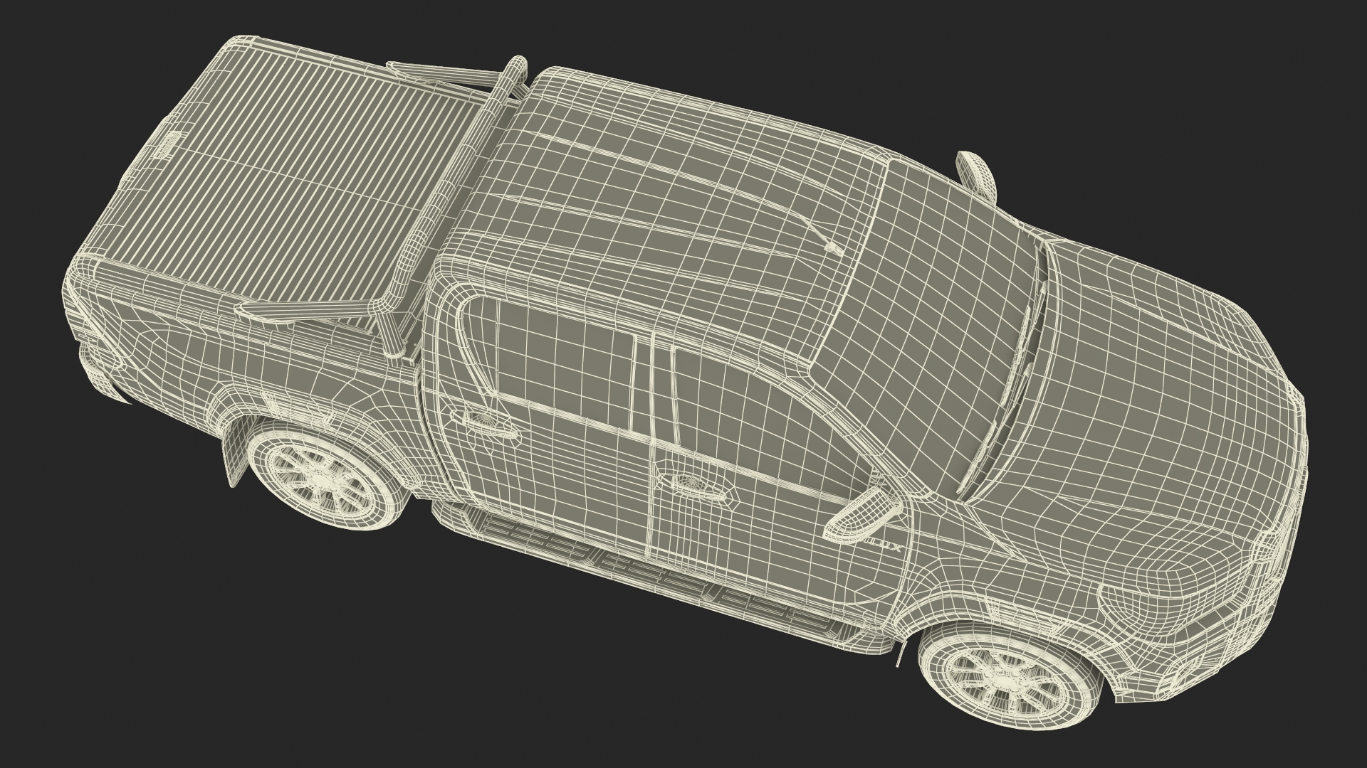 3D model Toyota Hilux 2022 Black Rigged