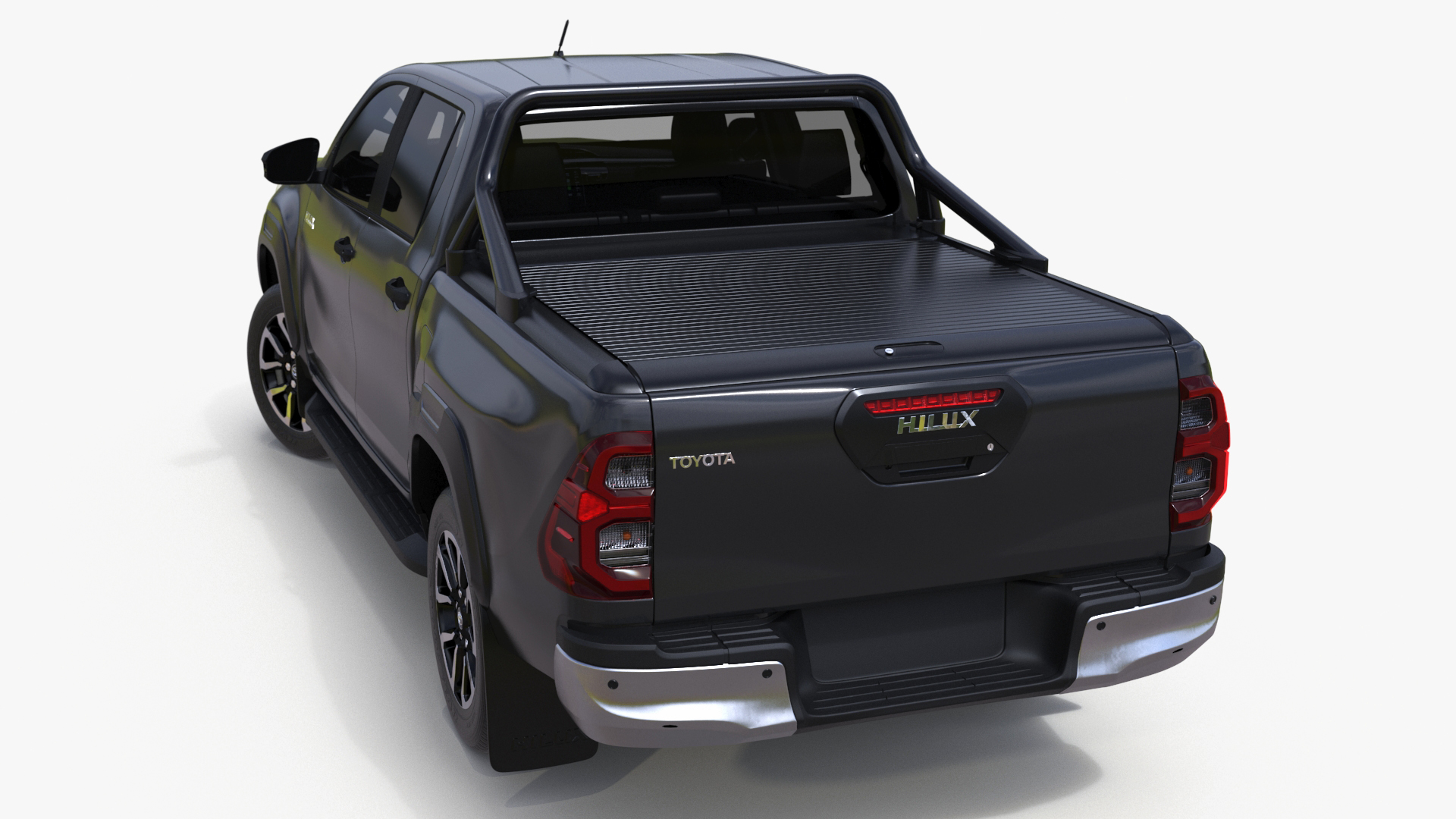 3D model Toyota Hilux 2022 Black Rigged