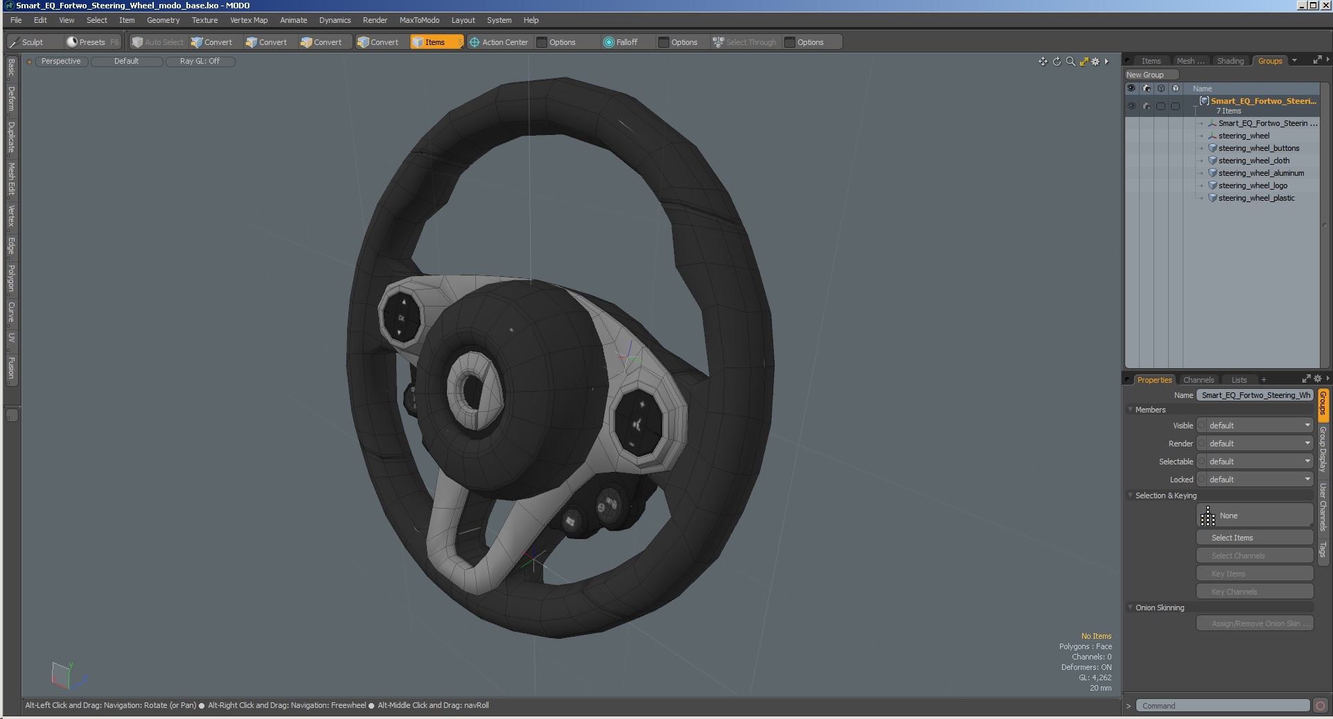 3D model Smart EQ Fortwo Steering Wheel