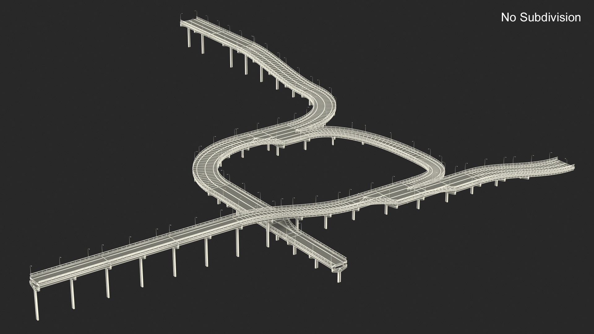 Connectable Highway Road Elements Multi Level Interchange 3D