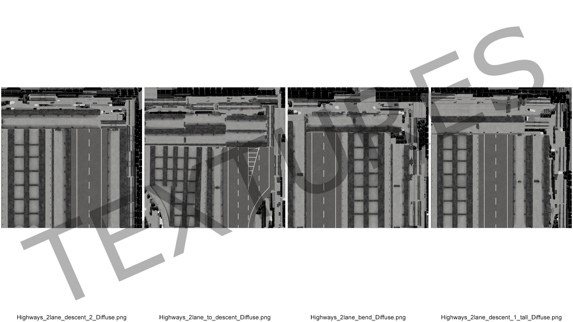 Connectable Highway Road Elements Multi Level Interchange 3D