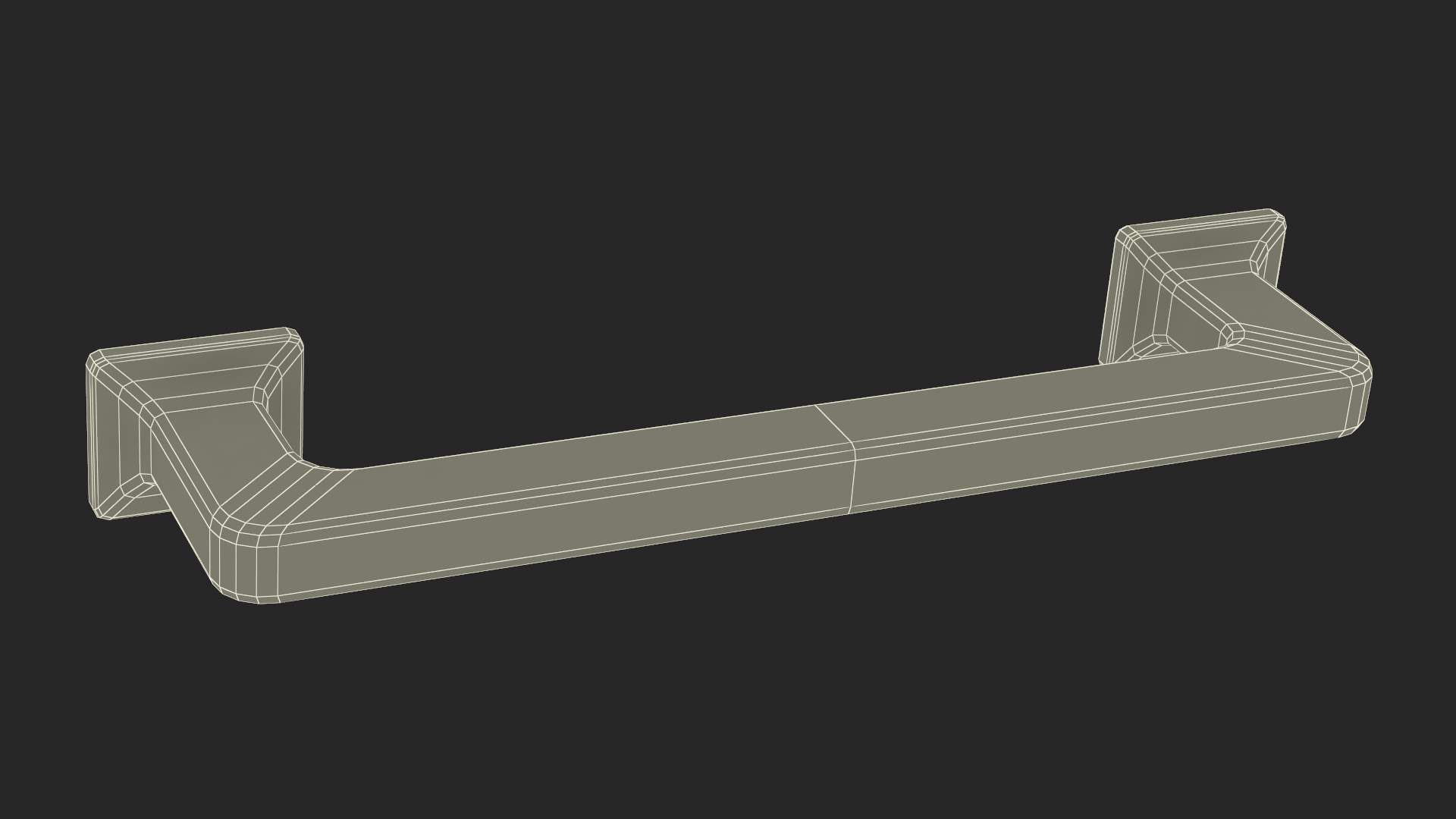 3D Kitchen Cabinet Handle Footed Silver