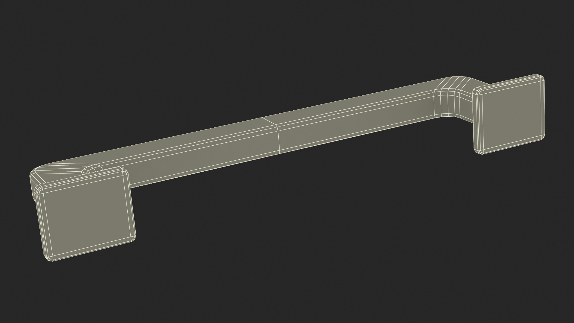 3D Kitchen Cabinet Handle Footed Silver