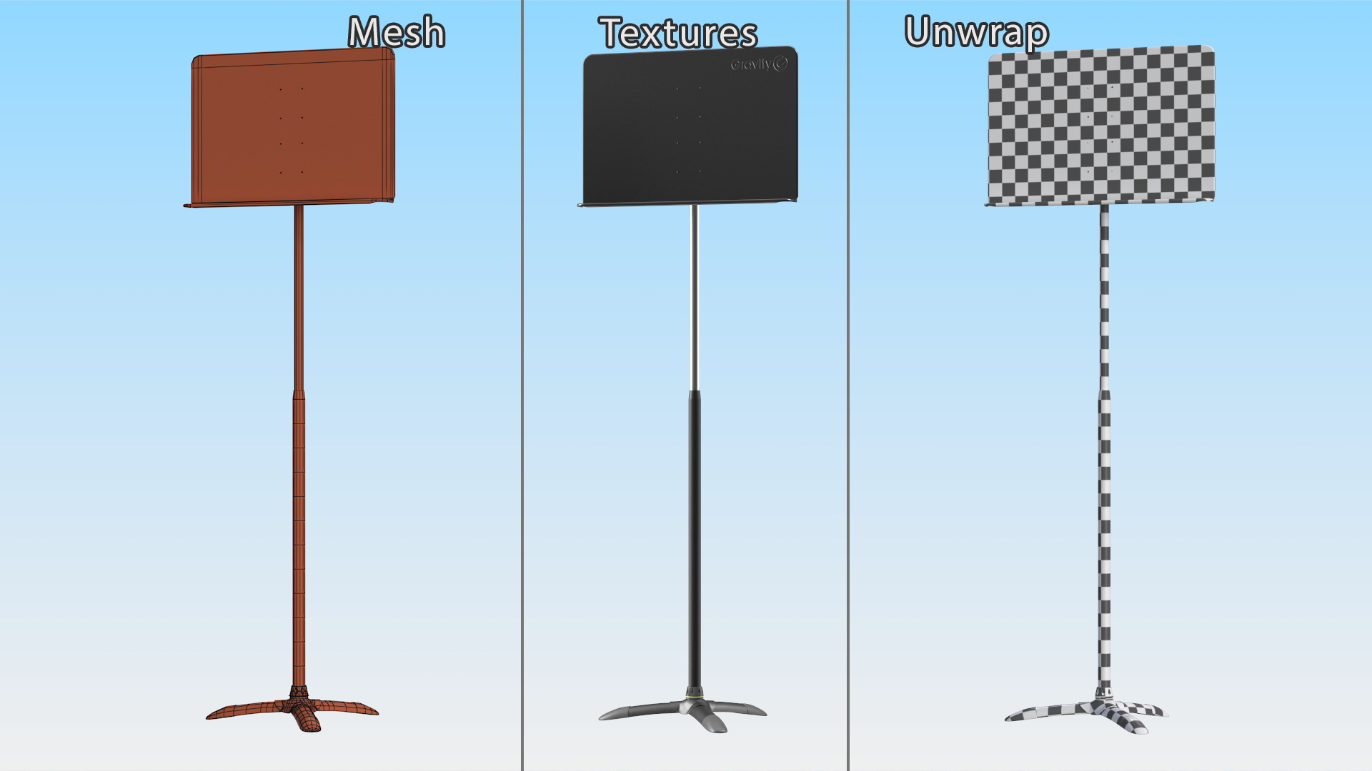 Heavy Duty Music Stand 3D