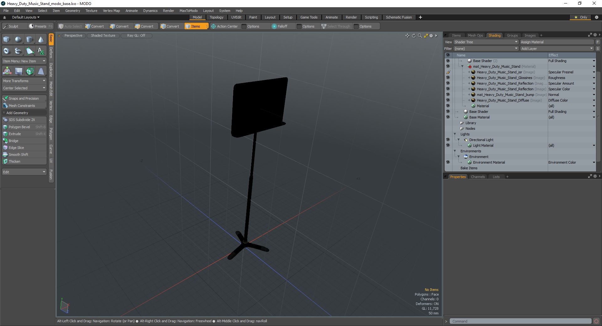 Heavy Duty Music Stand 3D