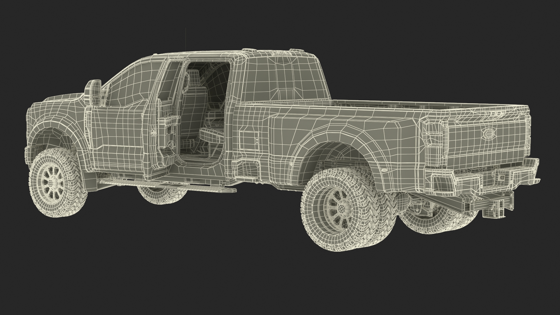 Ford Super Duty F-550 Lariat 2023 Lift Kit Gray 3D
