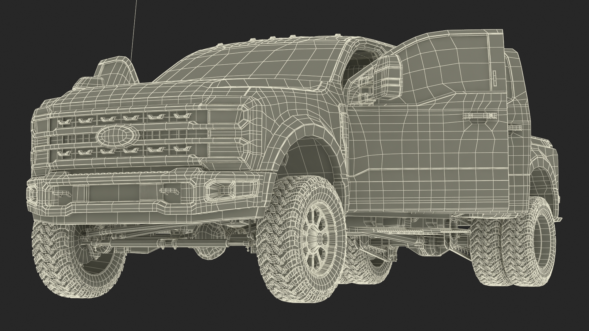 Ford Super Duty F-550 Lariat 2023 Lift Kit Gray 3D