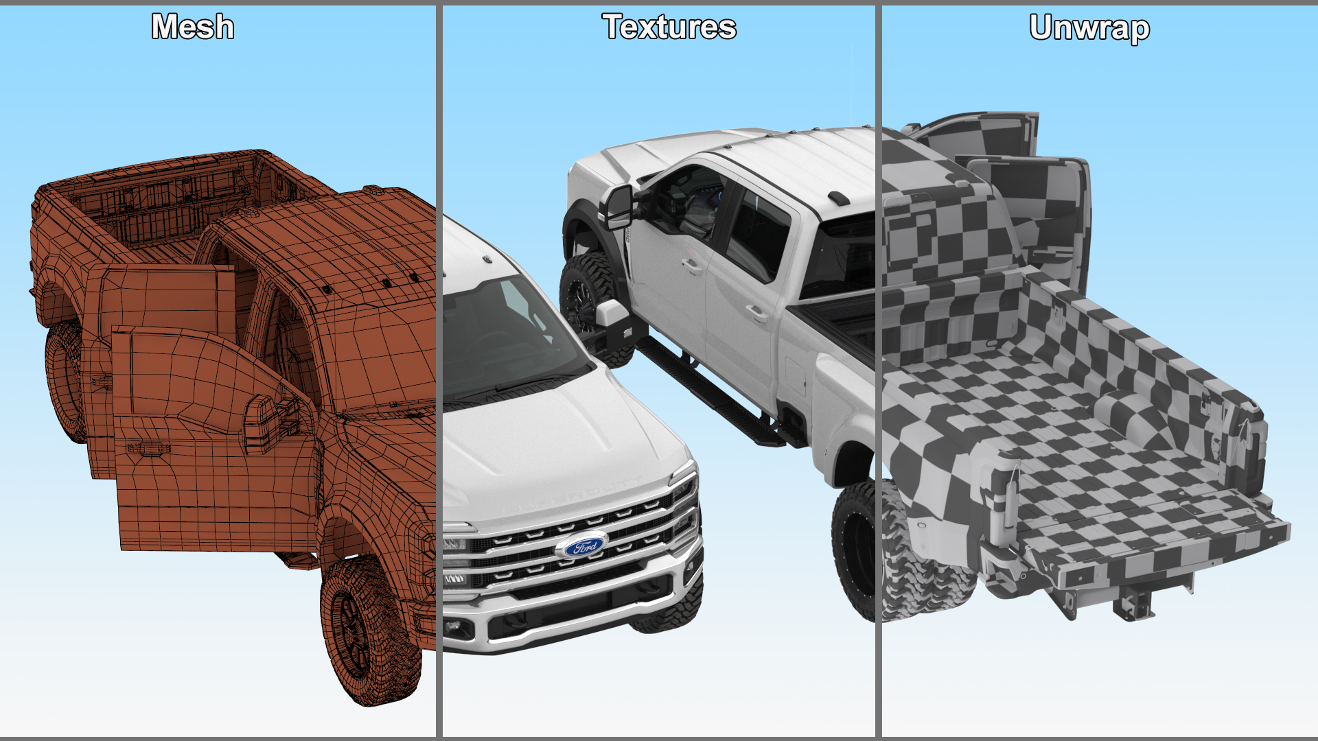 Ford Super Duty F-550 Lariat 2023 Lift Kit Gray 3D