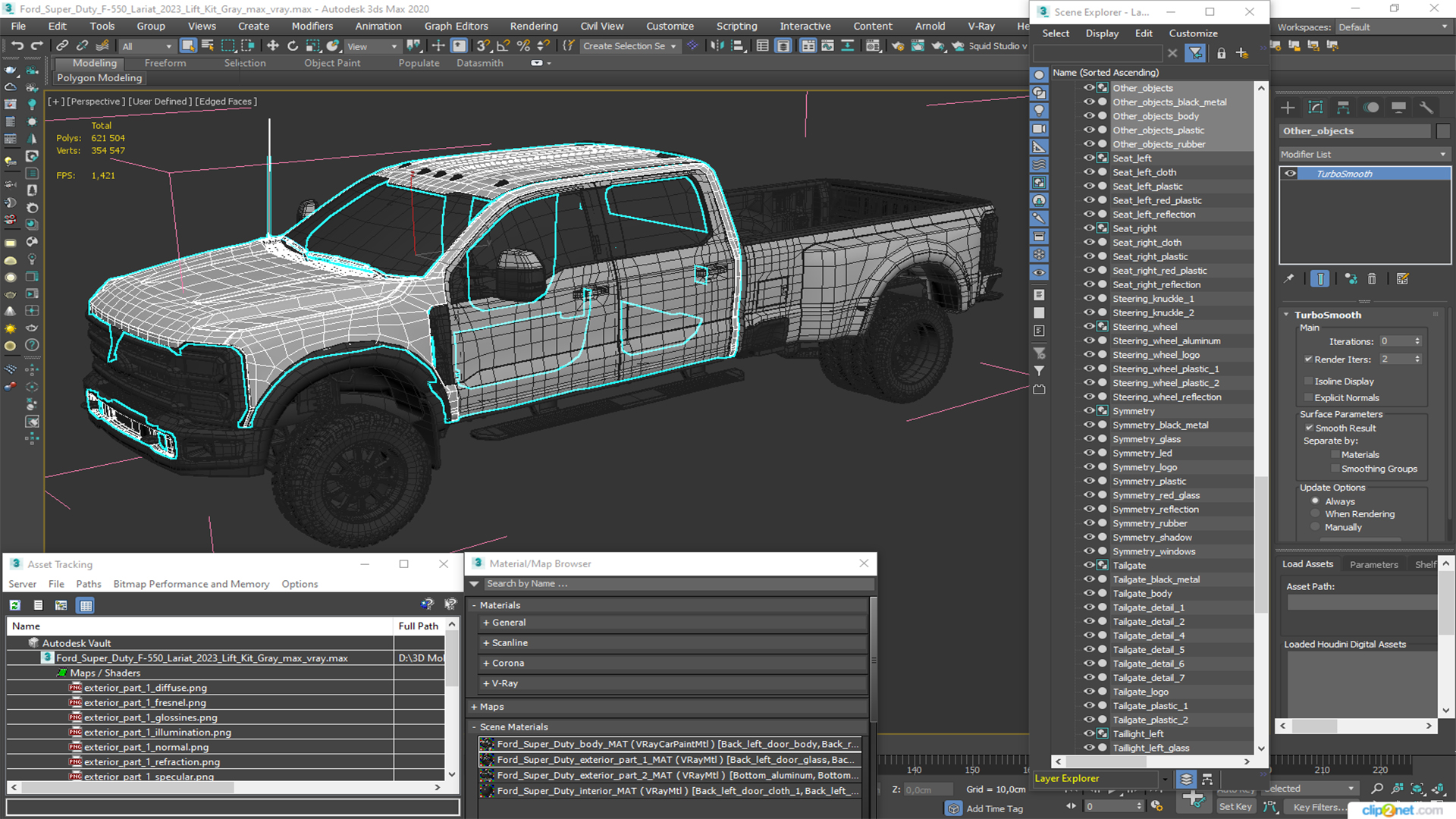 Ford Super Duty F-550 Lariat 2023 Lift Kit Gray 3D