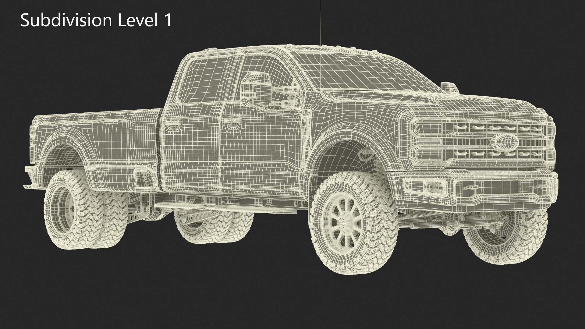 Ford Super Duty F-550 Lariat 2023 Lift Kit Gray 3D