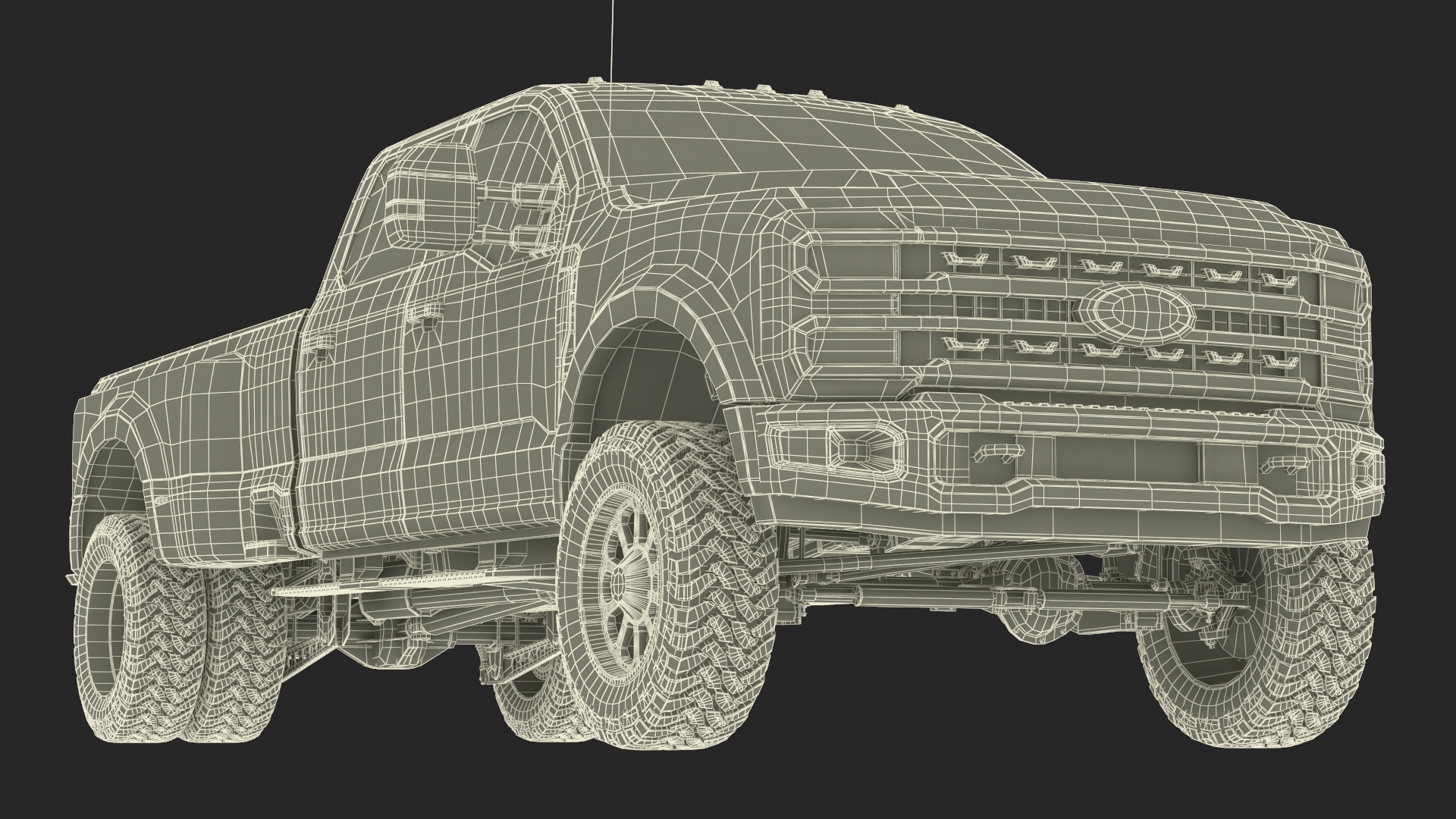 Ford Super Duty F-550 Lariat 2023 Lift Kit Gray 3D