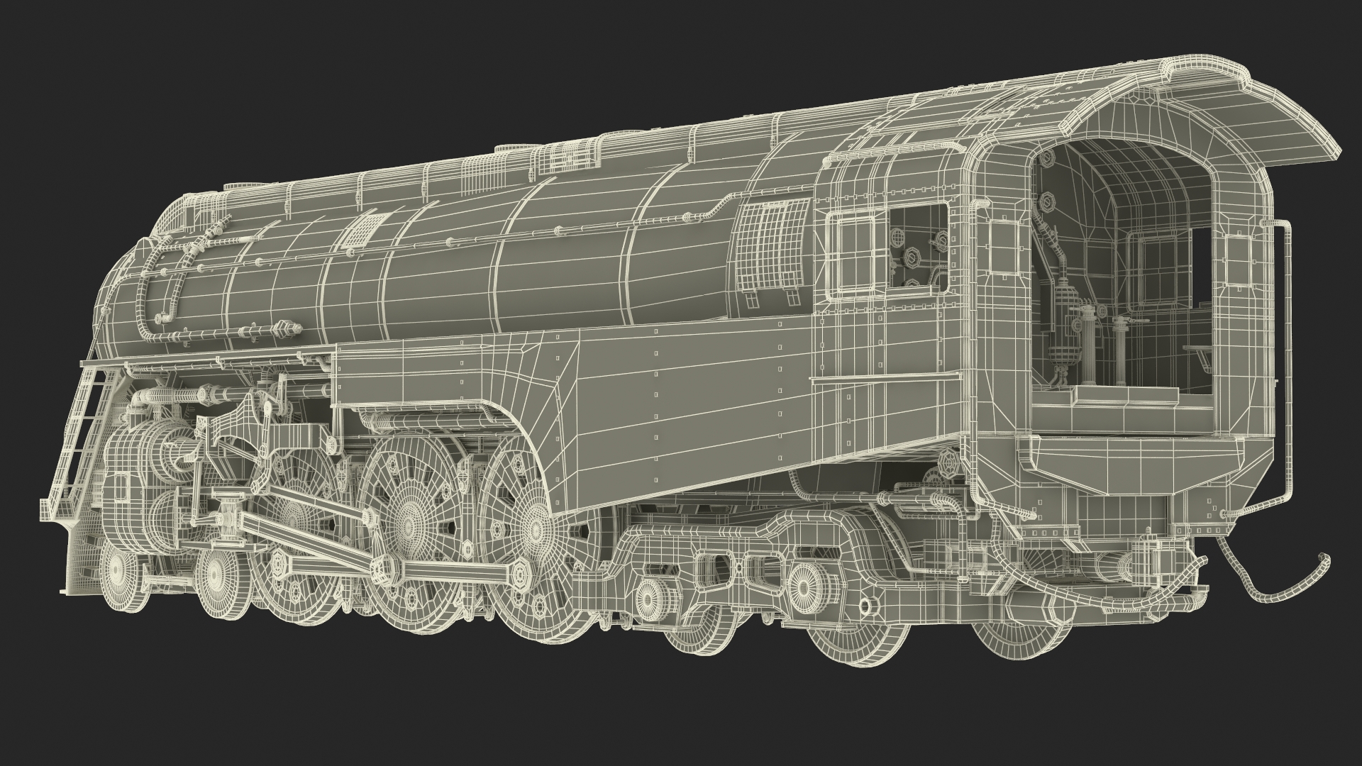 3D New York Central Hudson Train Rigged