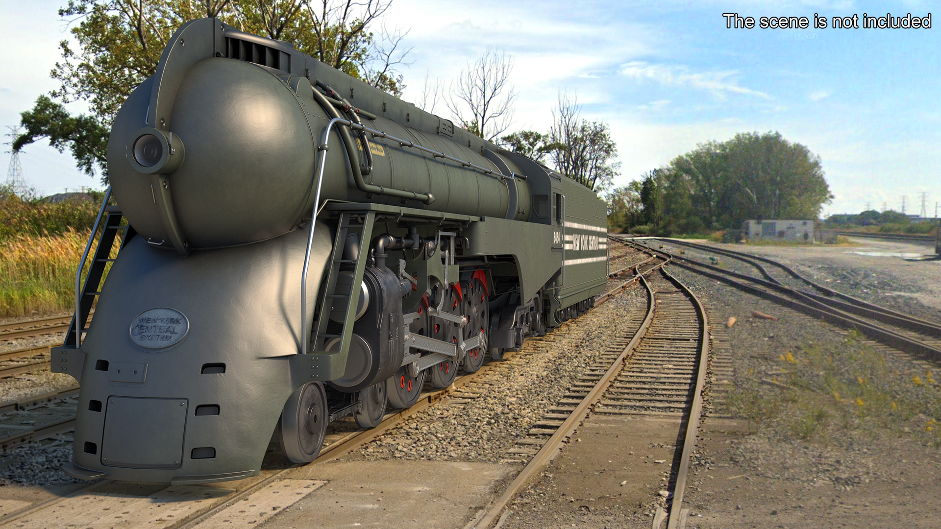 3D New York Central Hudson Train Rigged