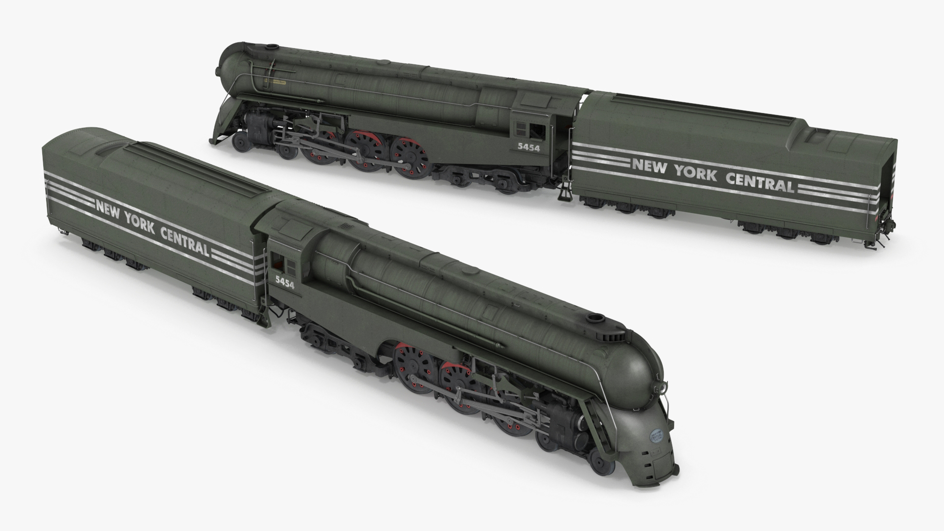 3D New York Central Hudson Train Rigged