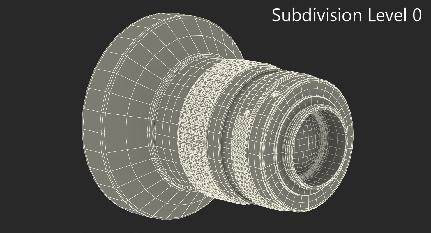 Camera Lens With Hood Generic 3D model