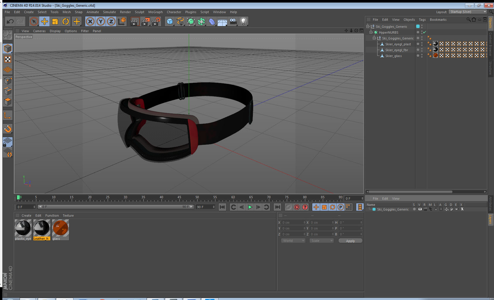Ski Goggles Generic 3D model