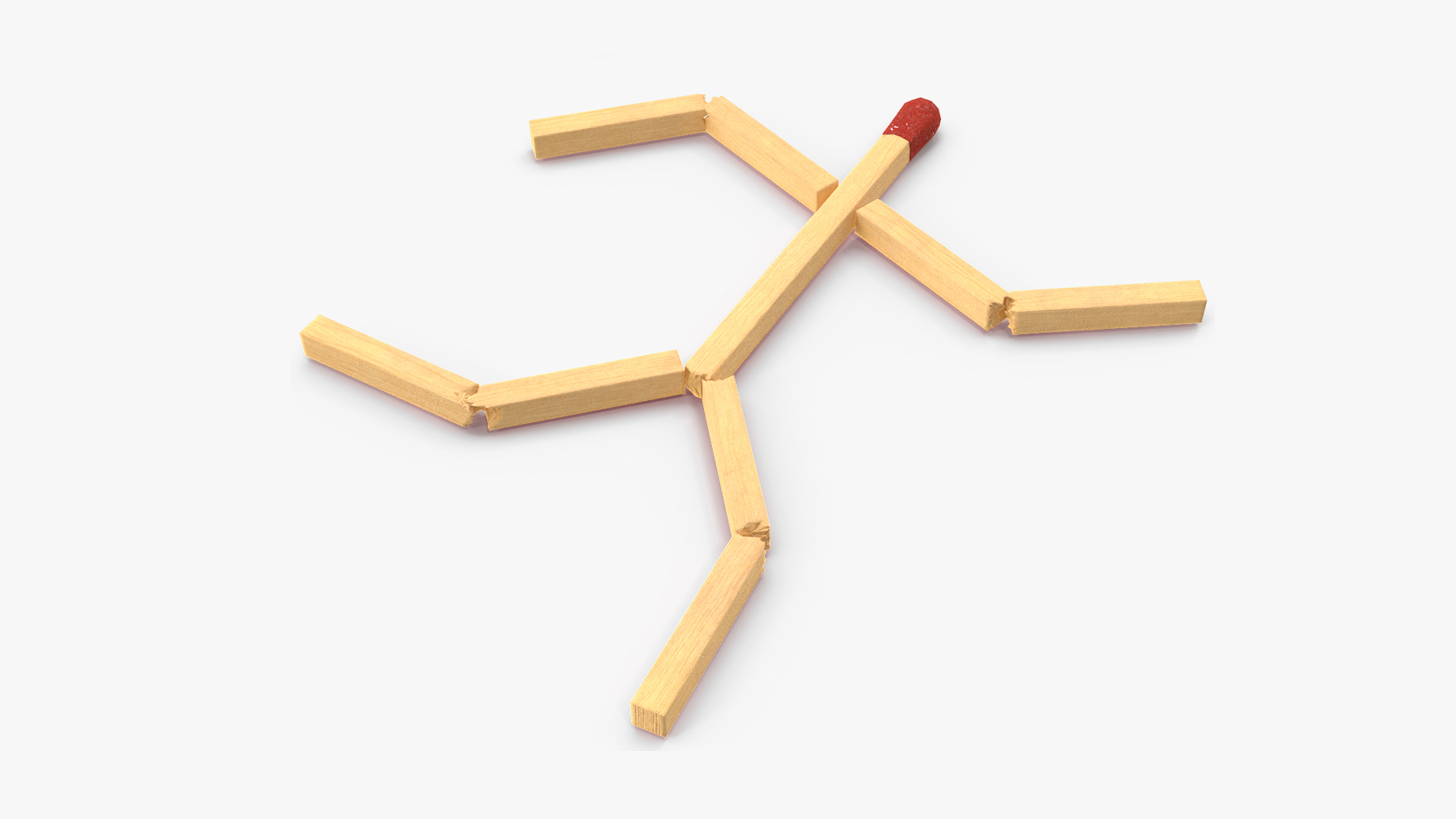 3D model Matchstick Man Rigged for Maya