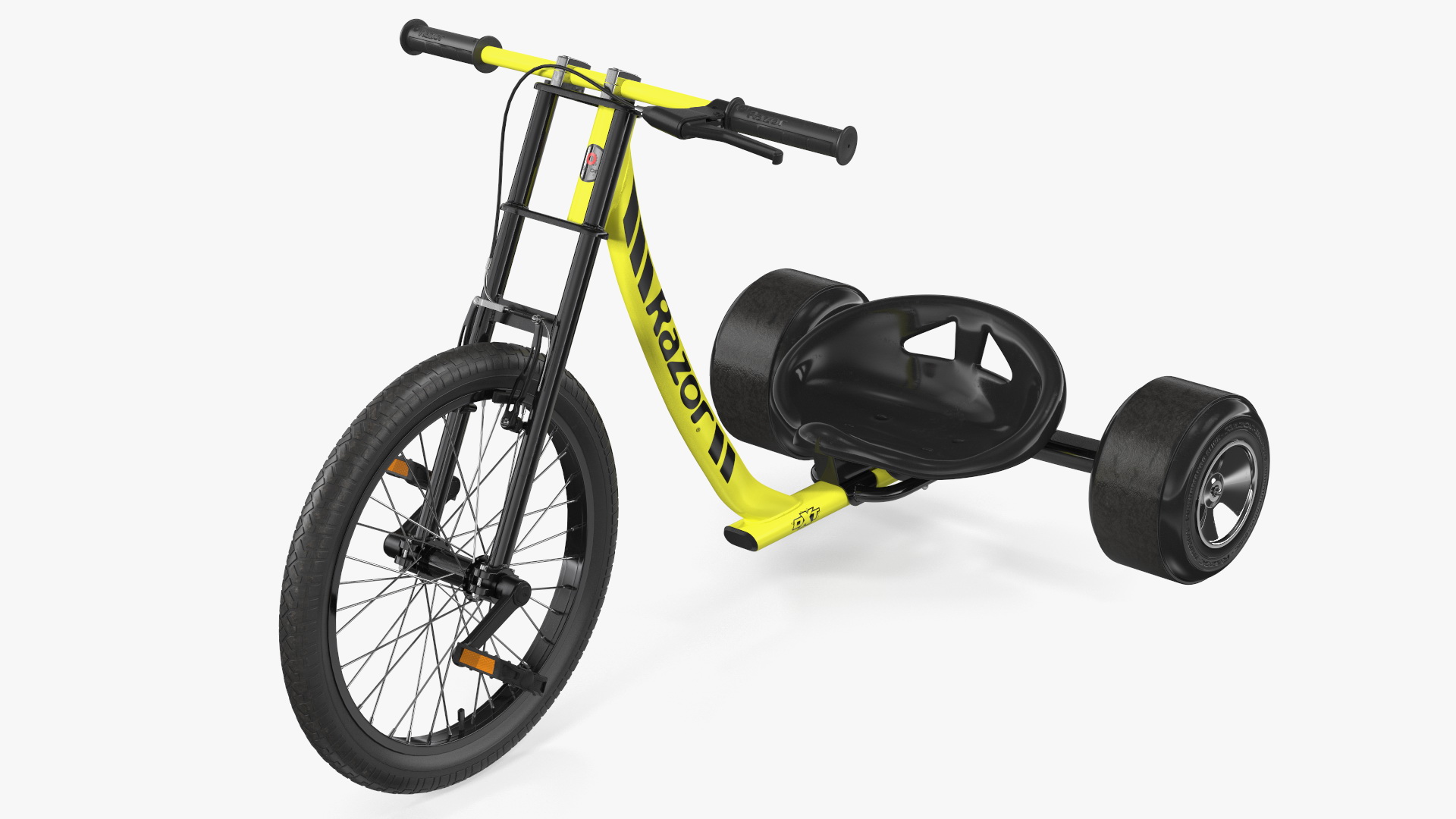 3D model Razor DXT Drift Trike Yellow Rigged