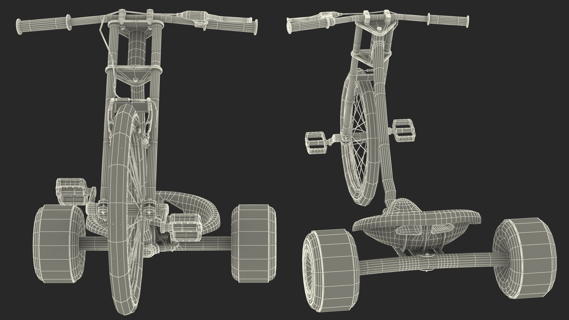 3D model Razor DXT Drift Trike Yellow Rigged