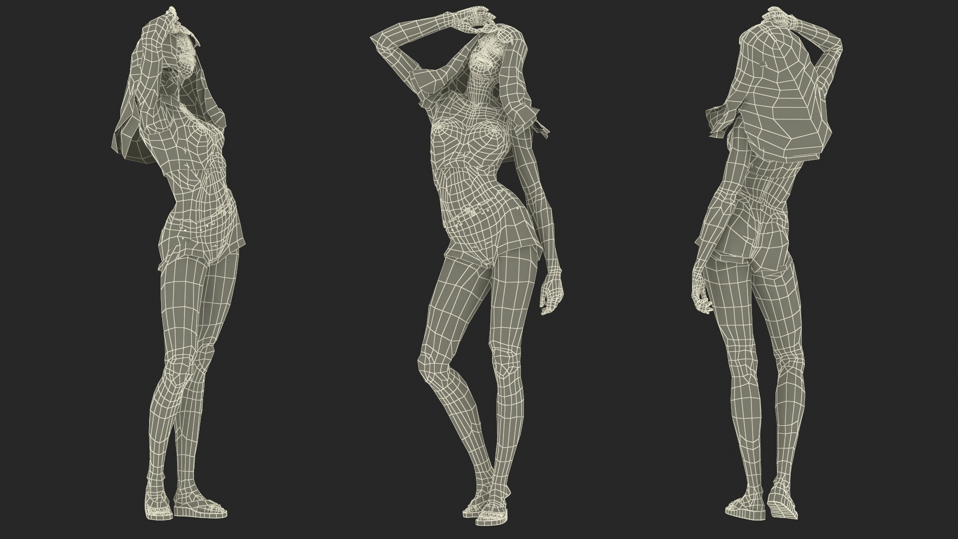 Happy European Woman Summertime Style 3D