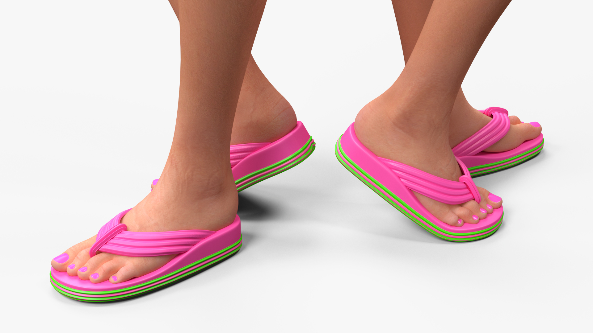 Happy European Woman Summertime Style 3D