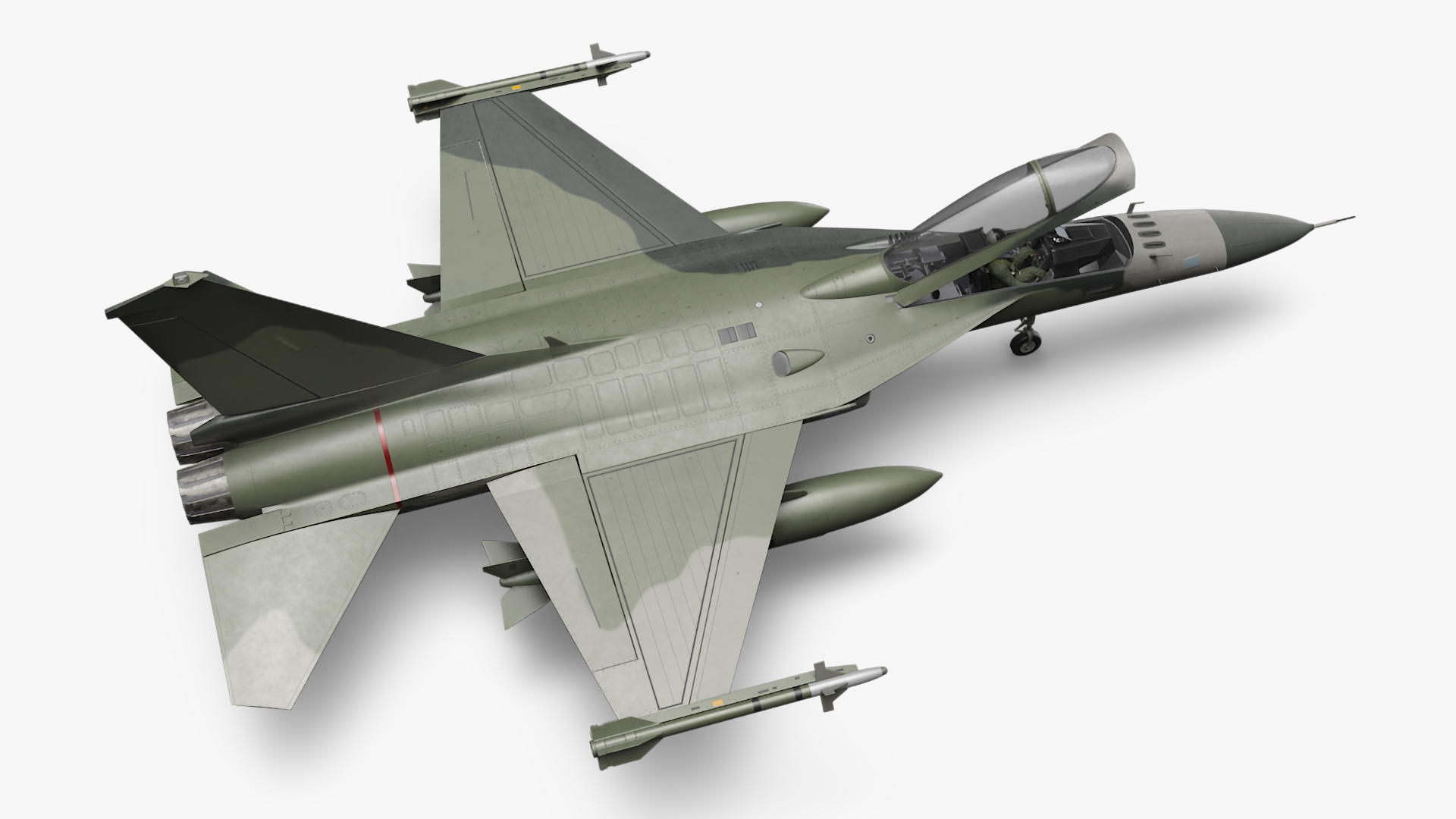 3D Combat Fighter Jet with Pilot on Board in Flight model
