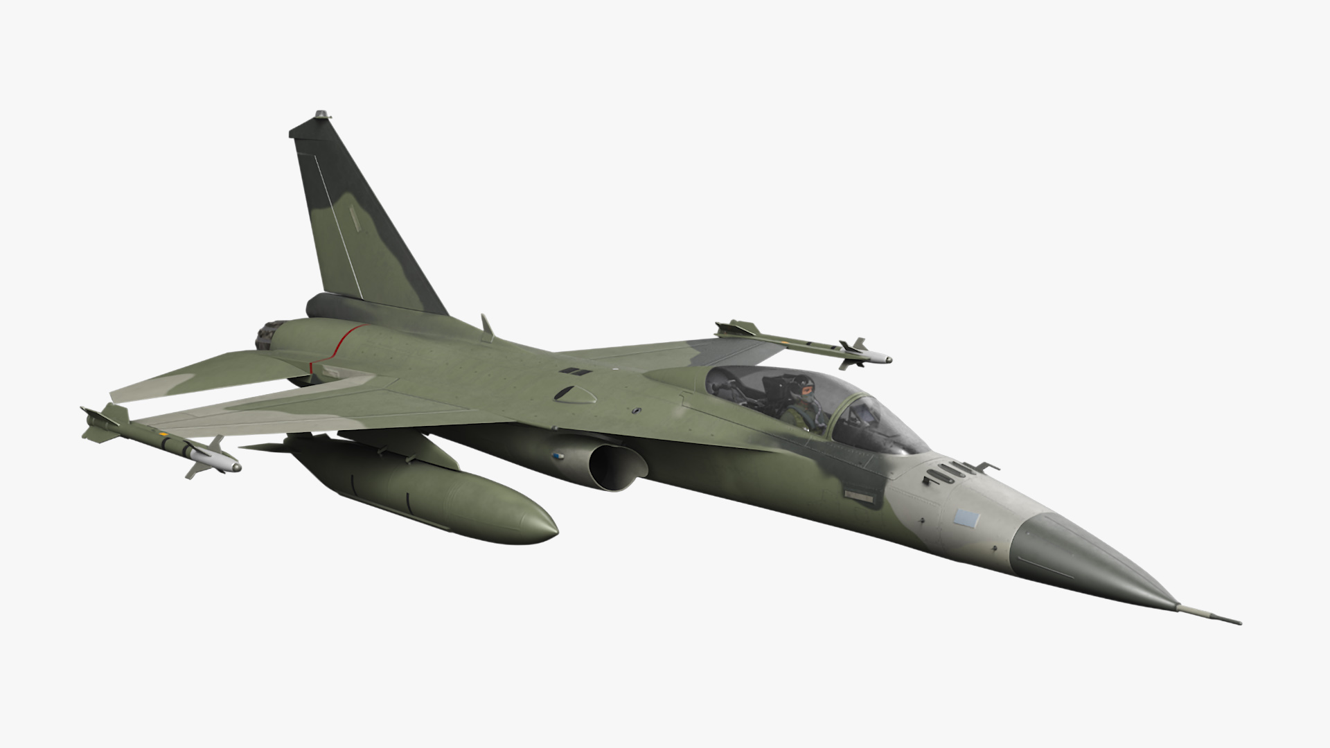 3D Combat Fighter Jet with Pilot on Board in Flight model