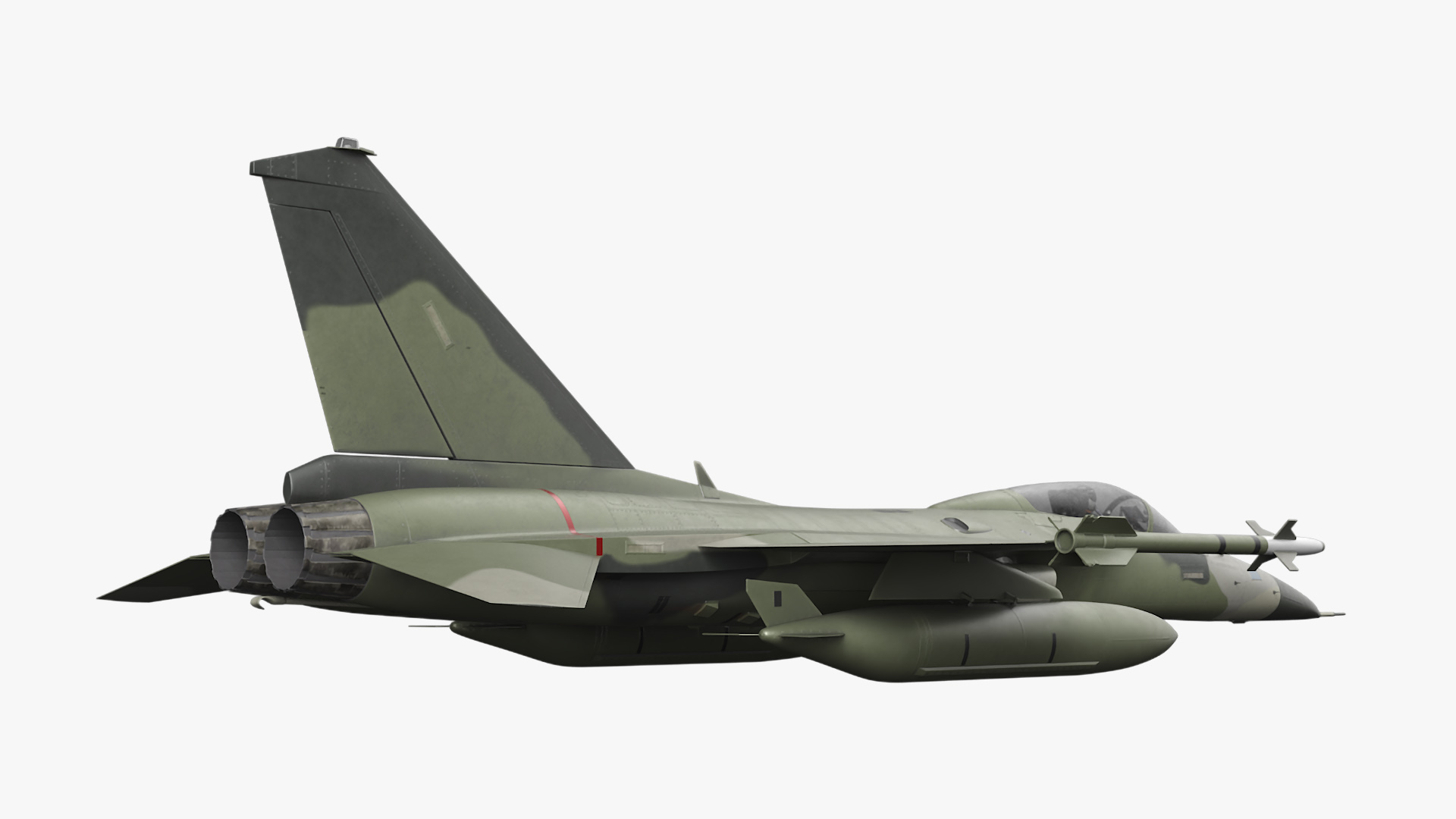 3D Combat Fighter Jet with Pilot on Board in Flight model