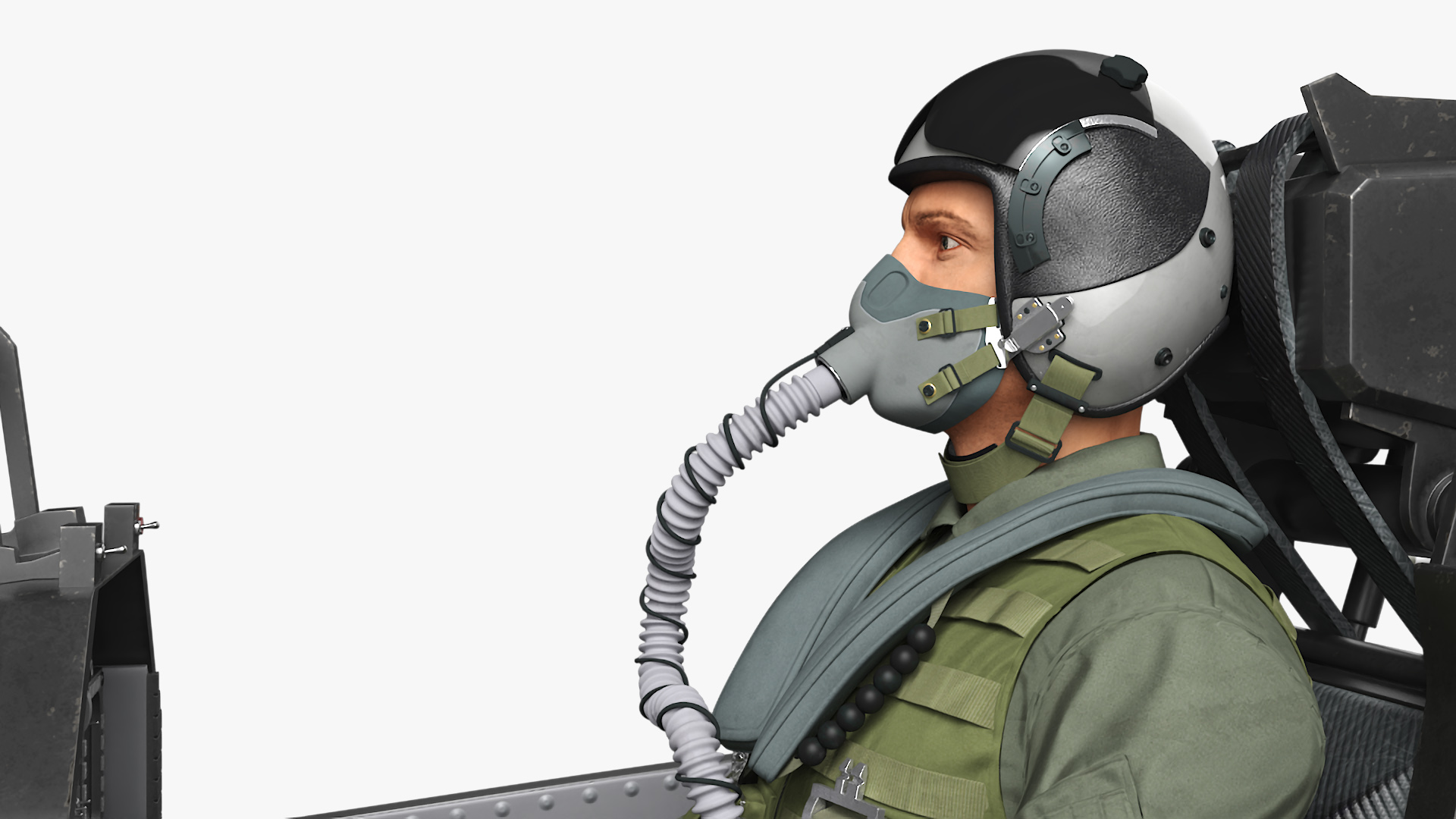 3D Combat Fighter Jet with Pilot on Board in Flight model