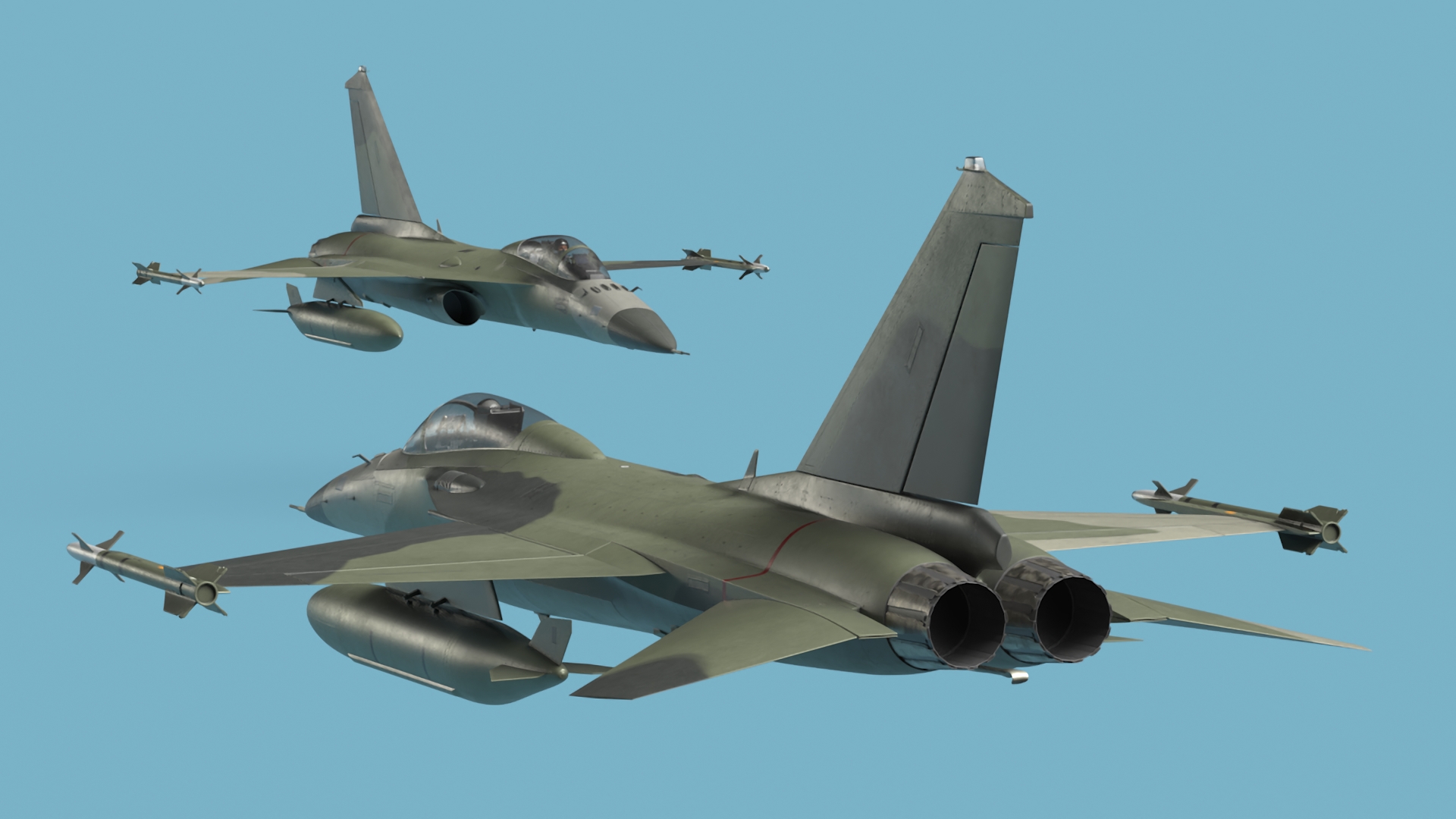 3D Combat Fighter Jet with Pilot on Board in Flight model