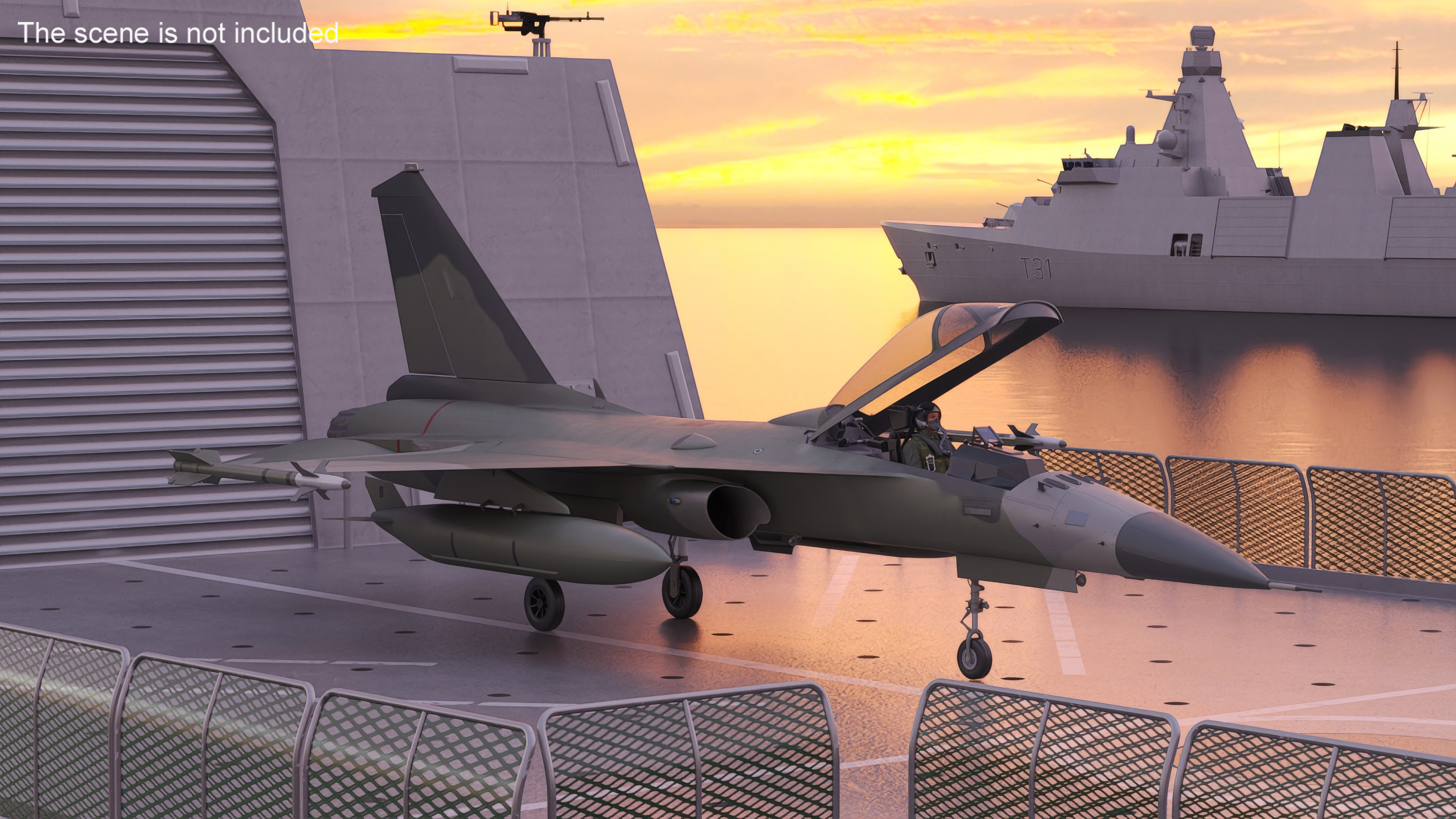 3D Combat Fighter Jet with Pilot on Board in Flight model