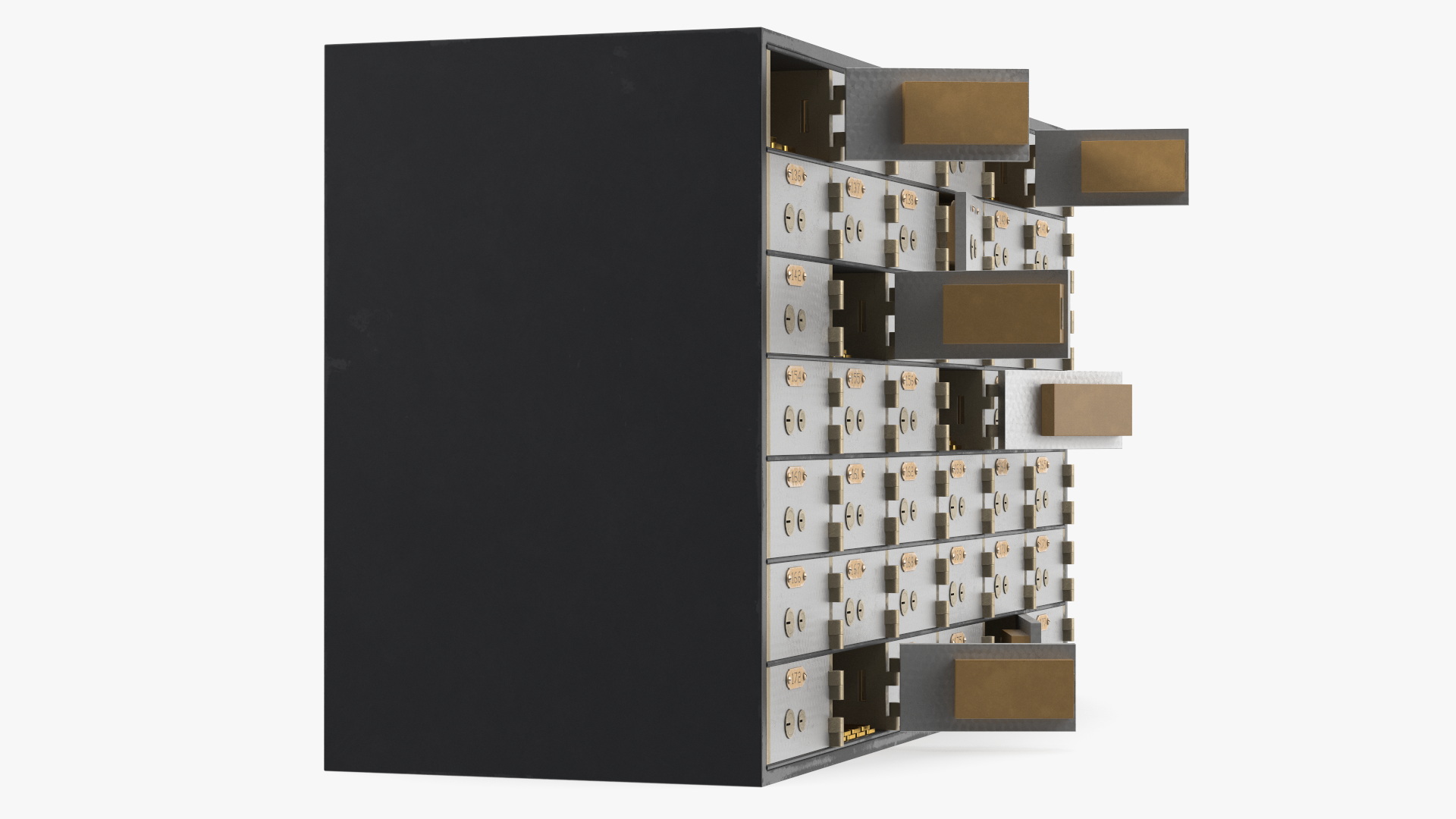 3D Safety Deposit Box With Gold Bars model