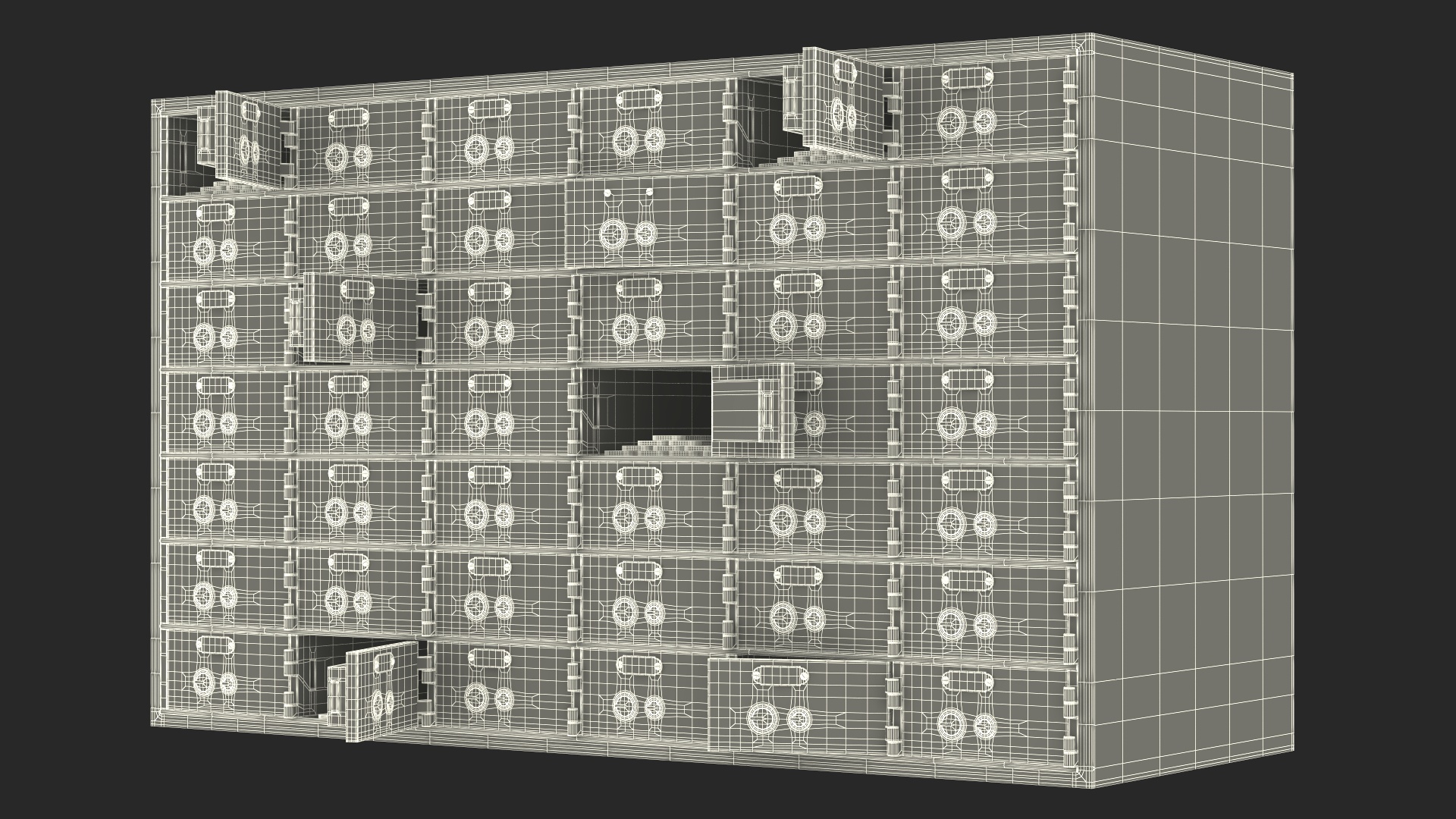 3D Safety Deposit Box With Gold Bars model