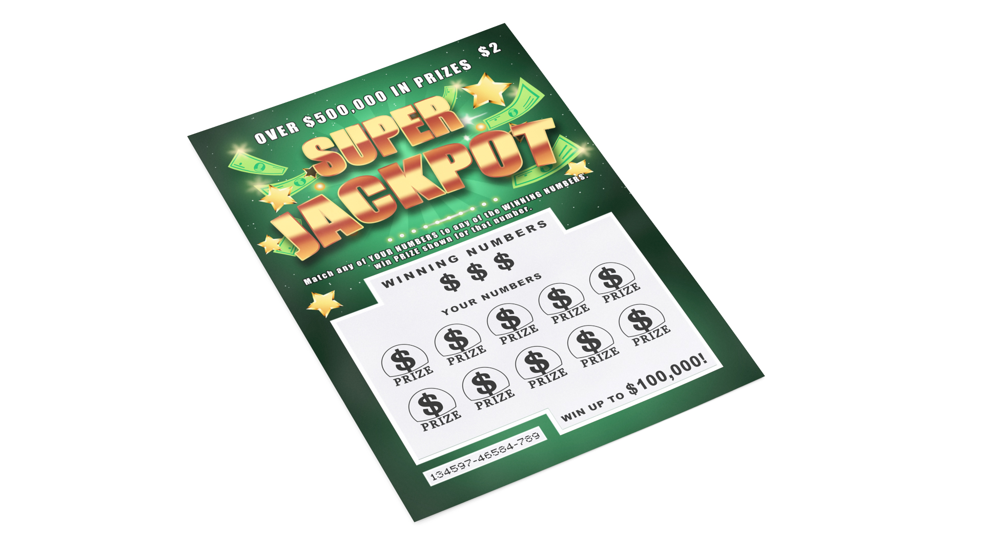 3D Super Jackpot Scratch Off Scratching Card