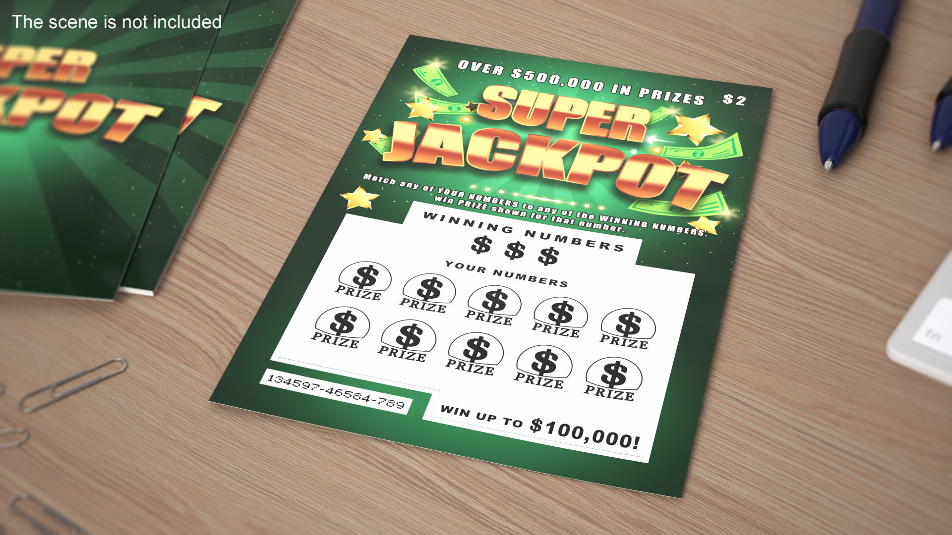 3D Super Jackpot Scratch Off Scratching Card