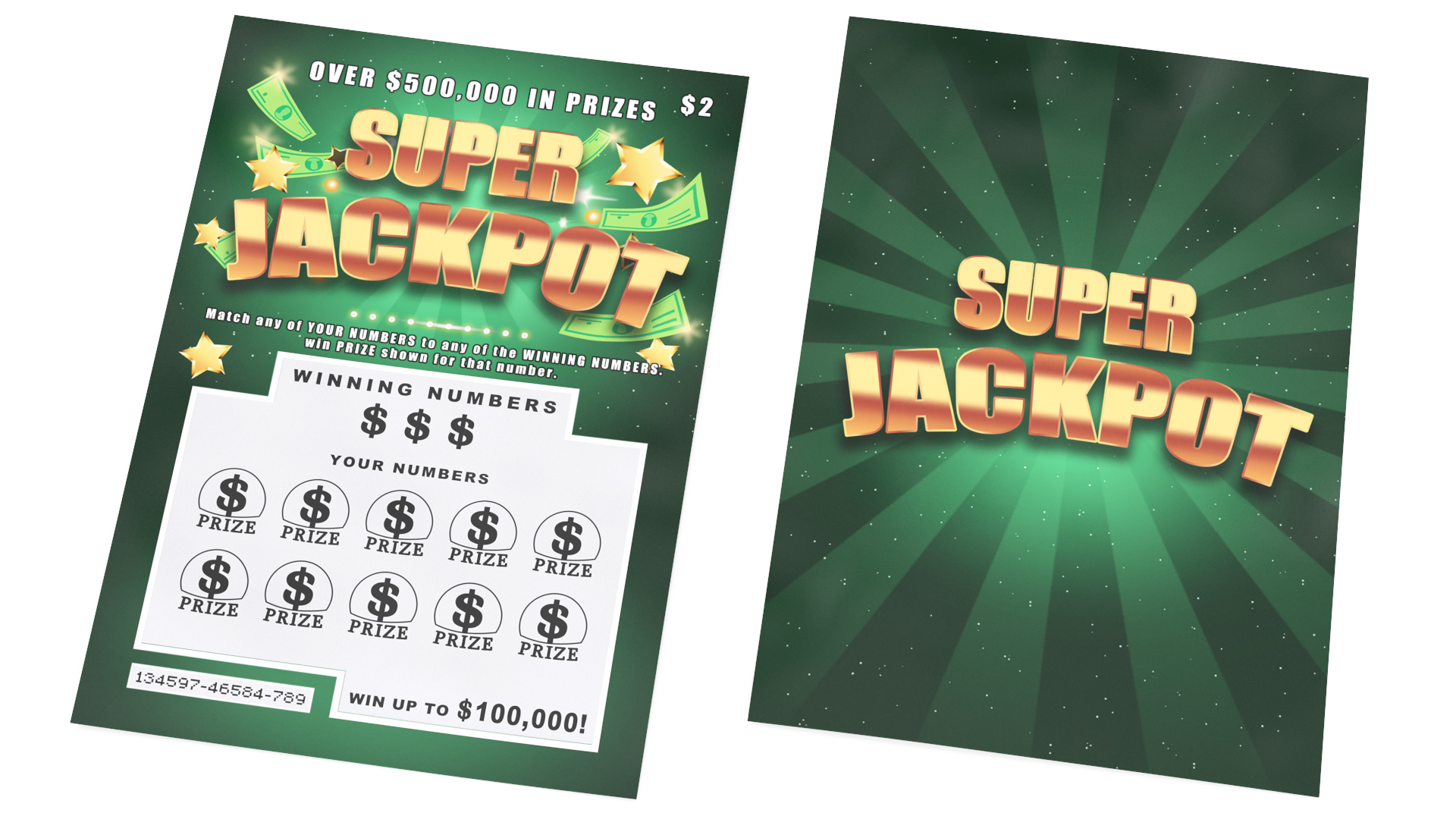 3D Super Jackpot Scratch Off Scratching Card