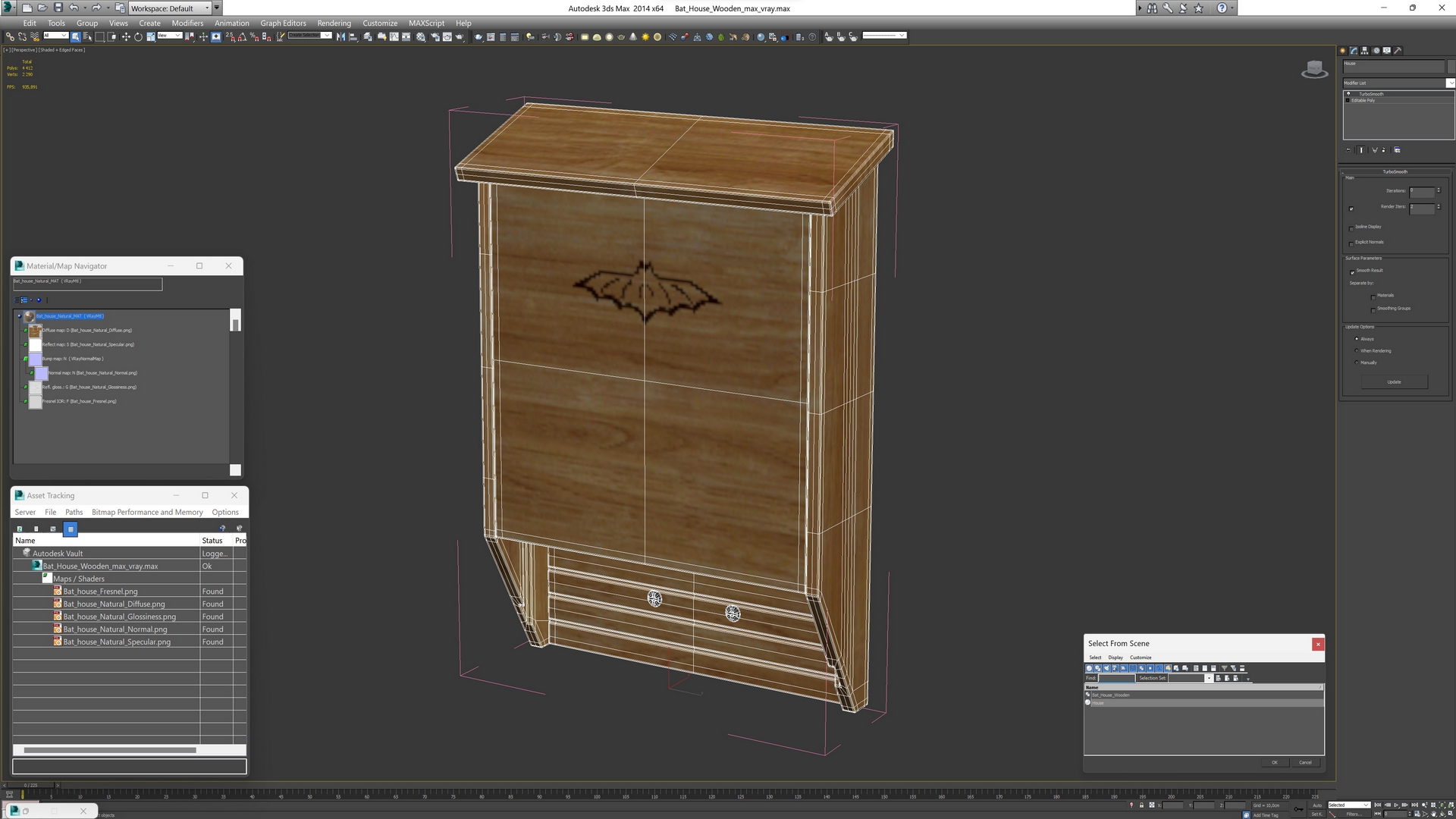 3D Bat House Wooden