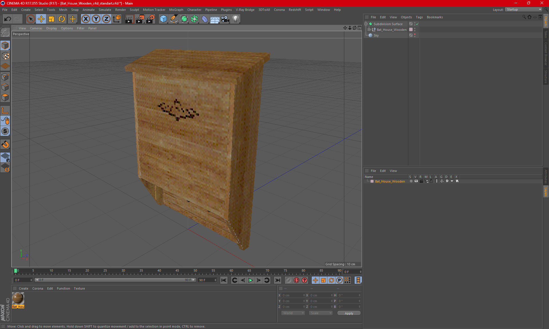 3D Bat House Wooden