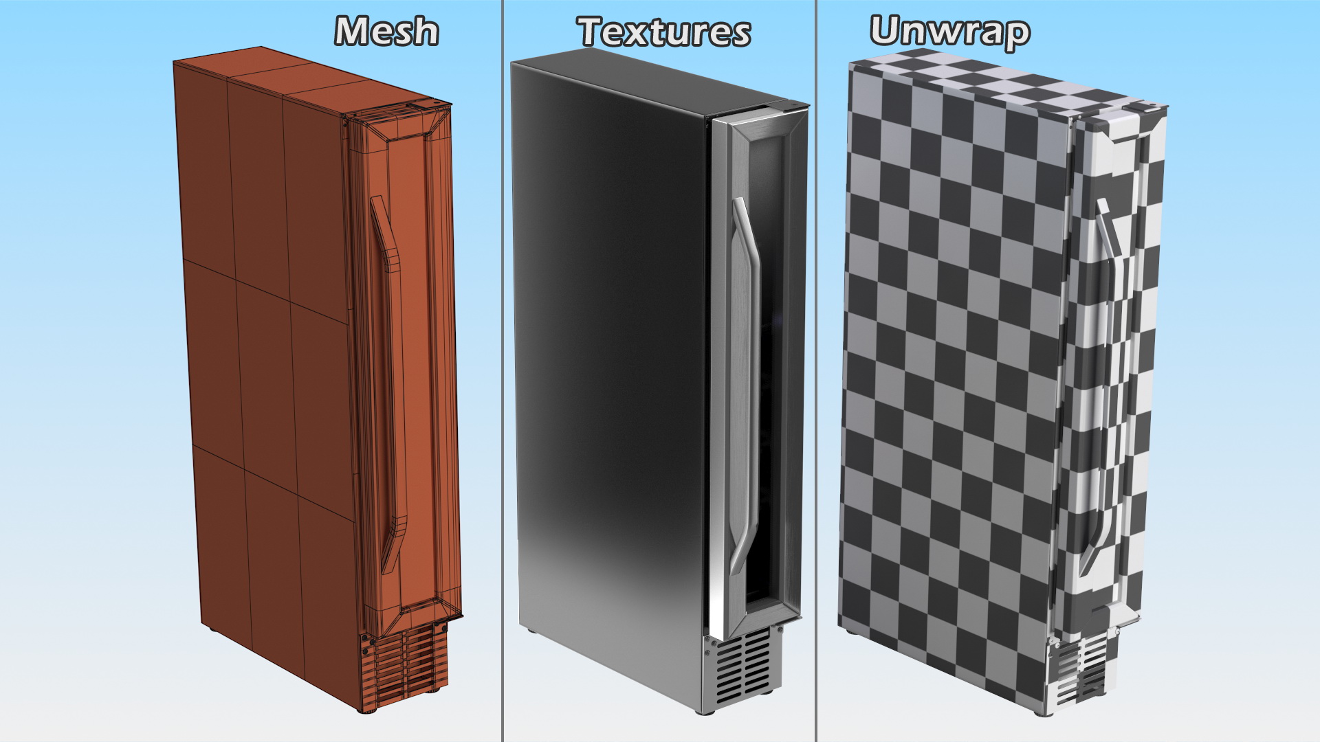 Slim Vertical Built in Wine Cooler 3D model