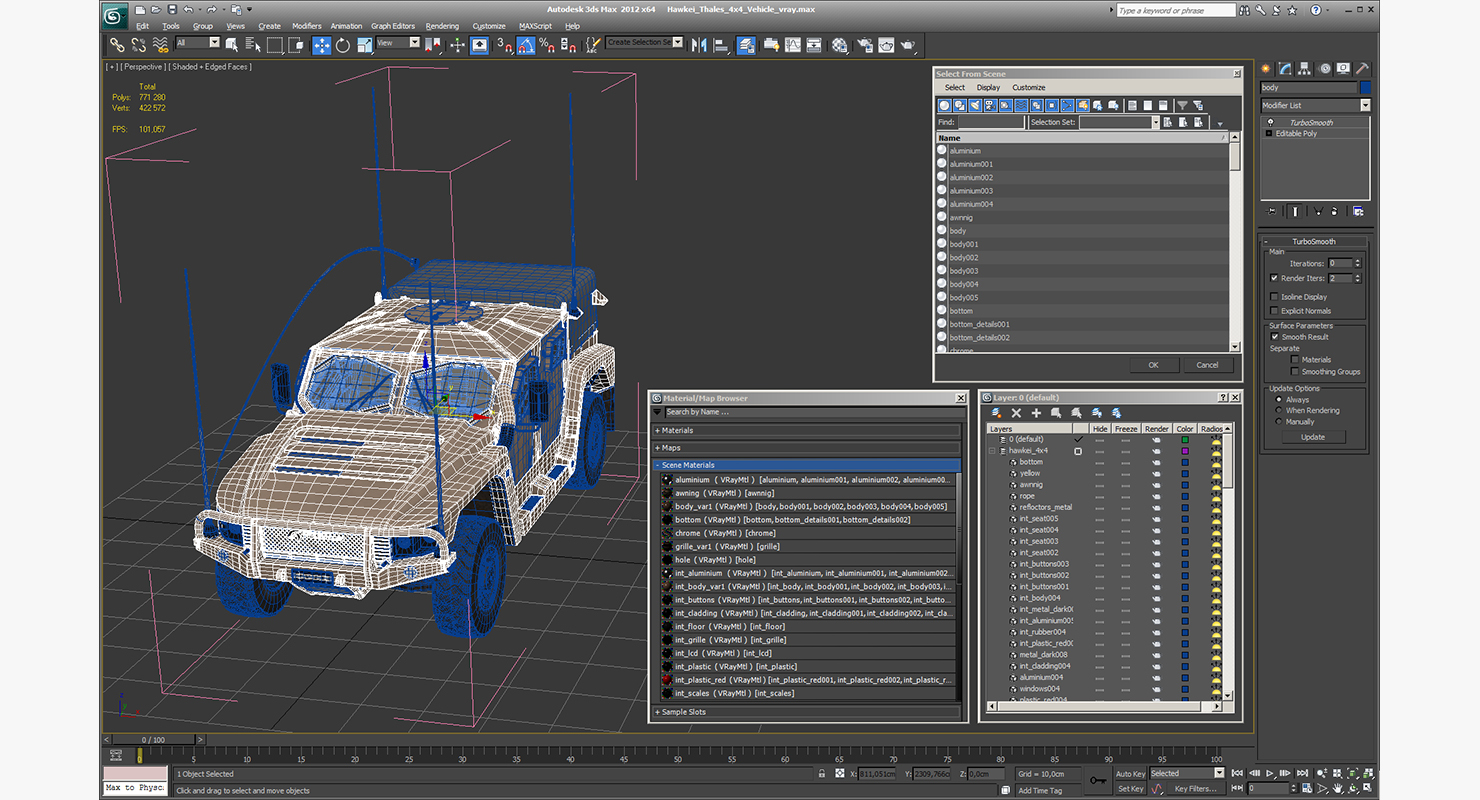 3D model Hawkei Thales 4x4 Vehicle